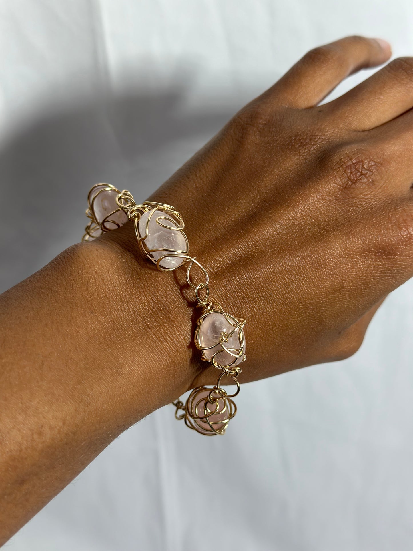 Rose Quartz Charm Bracelet