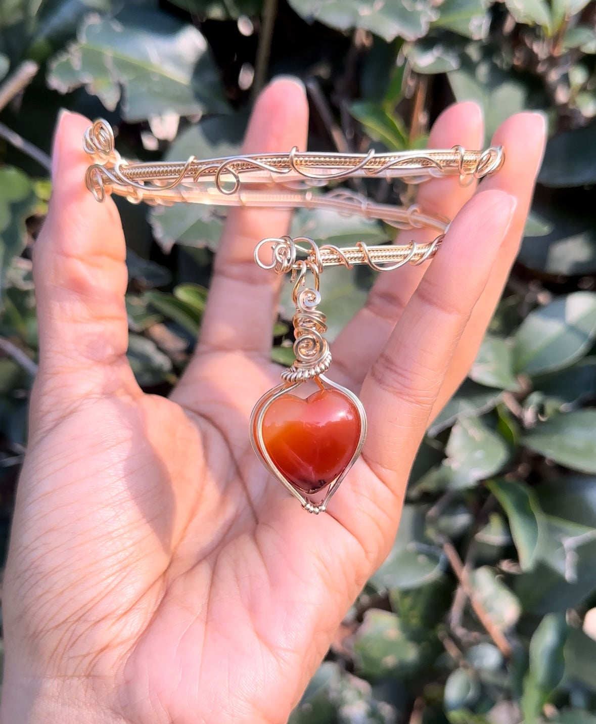 Carnelian Heart Choker