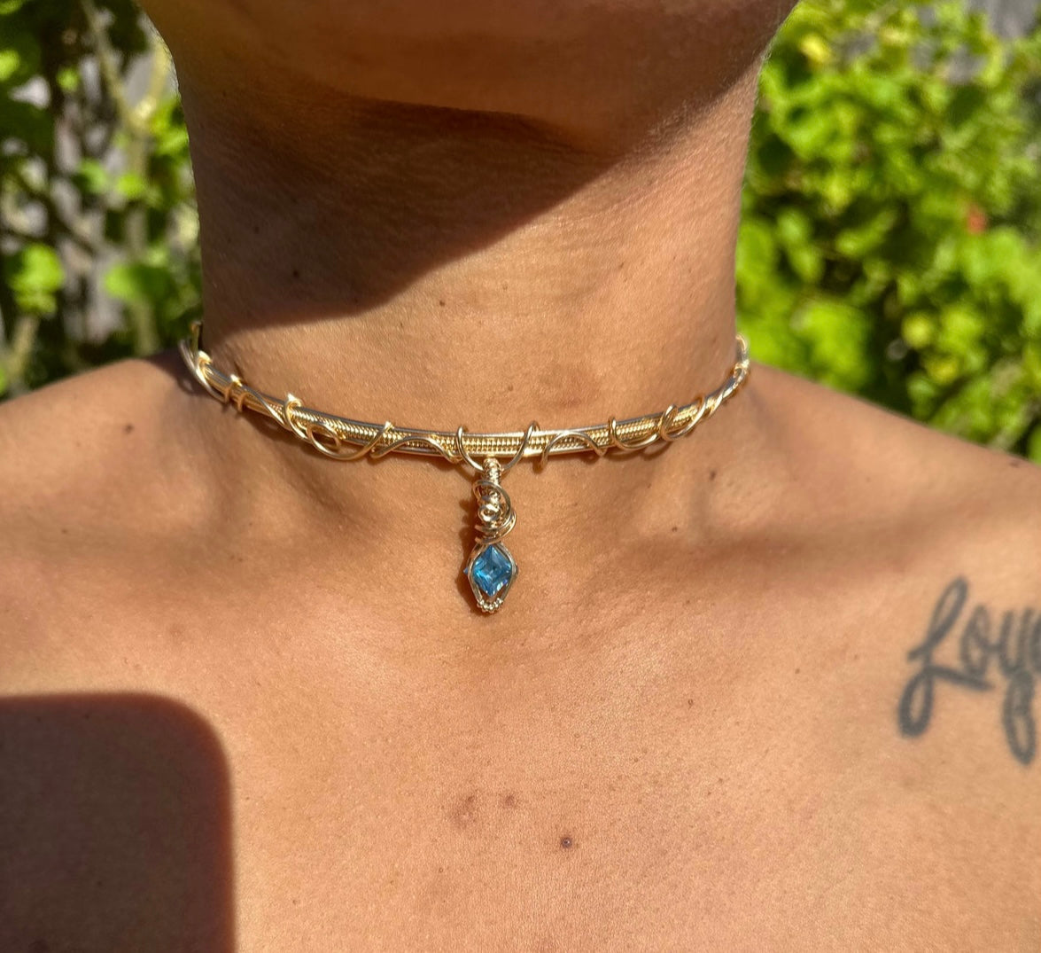 Blue Zircon Choker