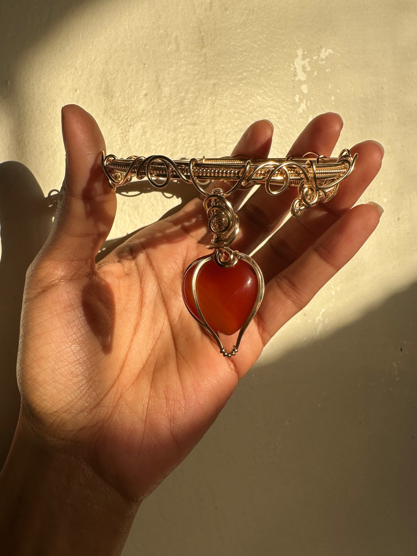 Carnelian Heart Choker