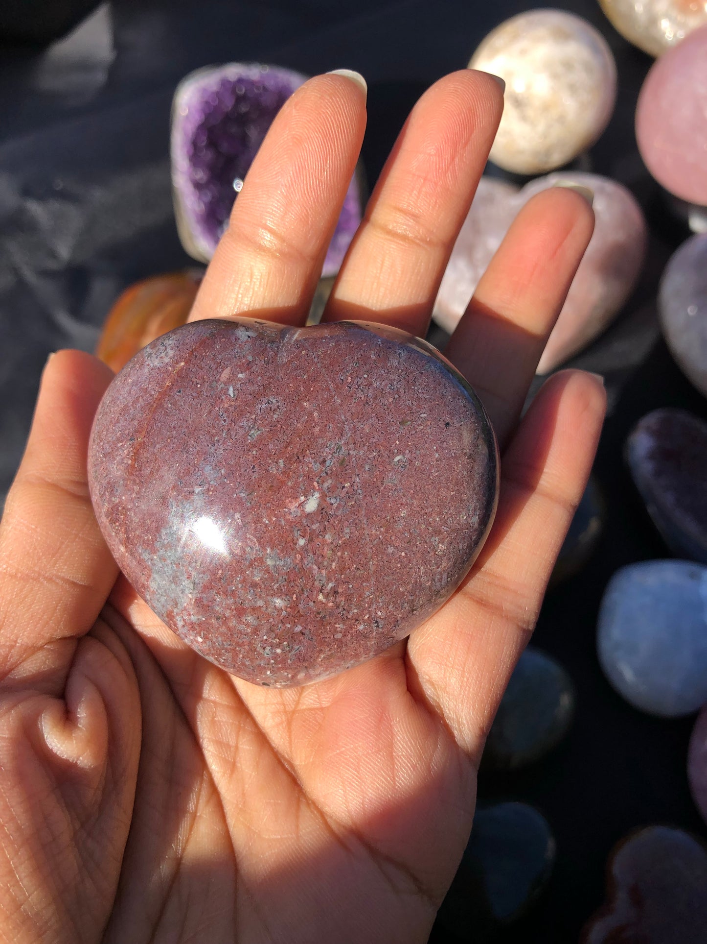 Magenta Ocean Jasper Heart