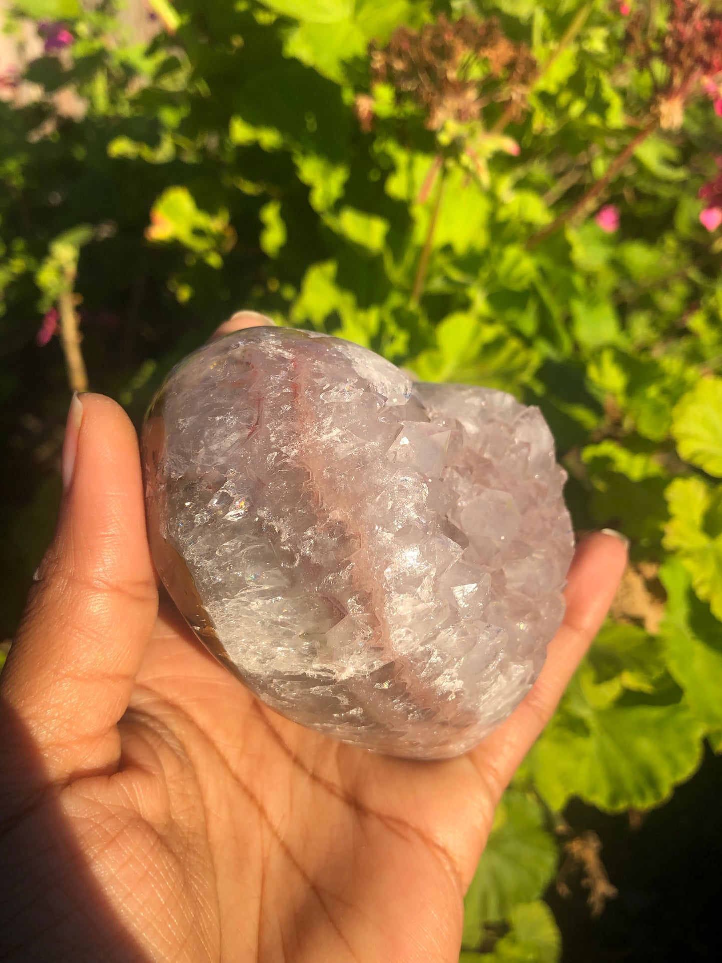 Pink Amethyst Druzy Heart
