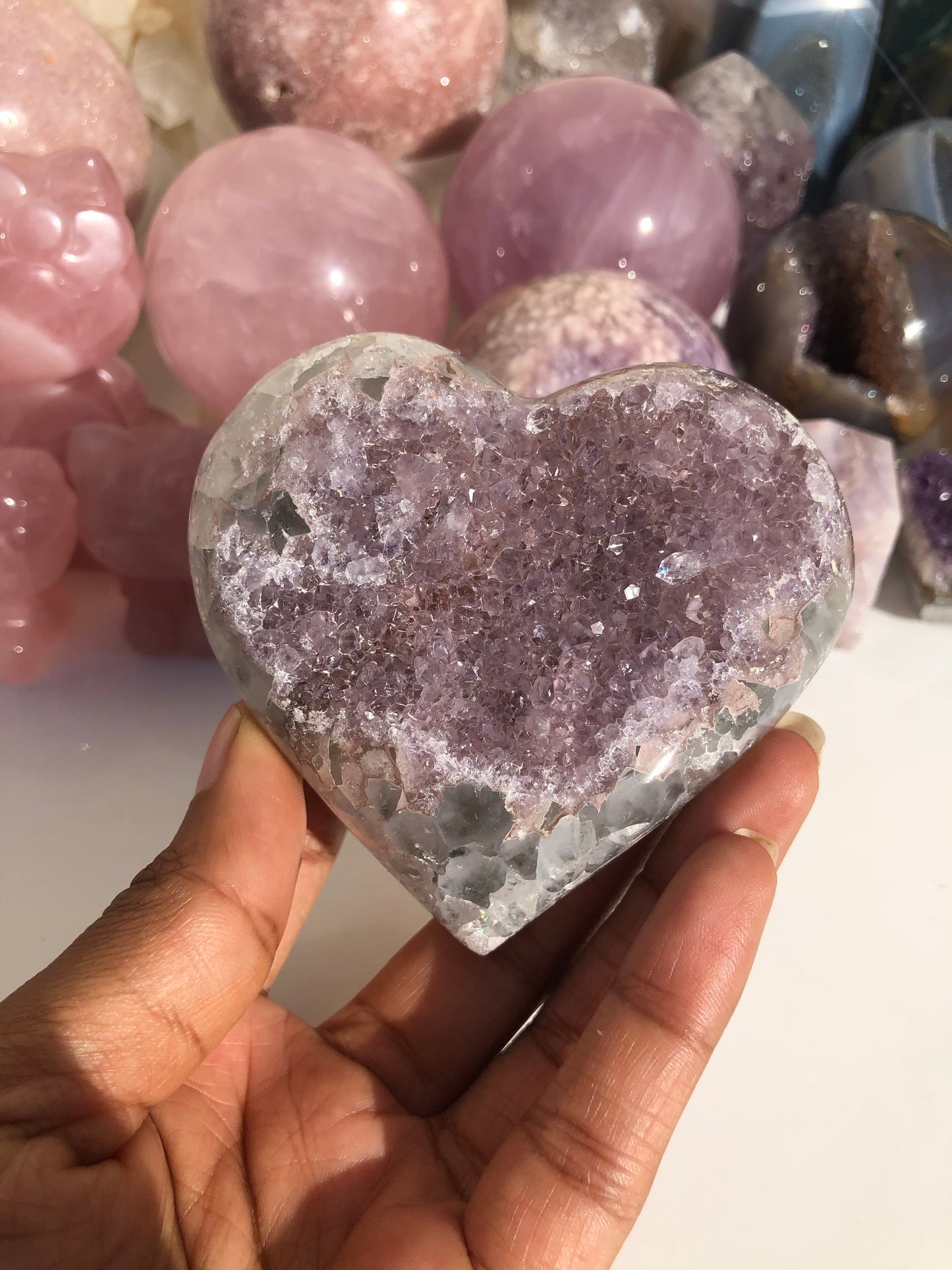 Lilac Druzy Heart