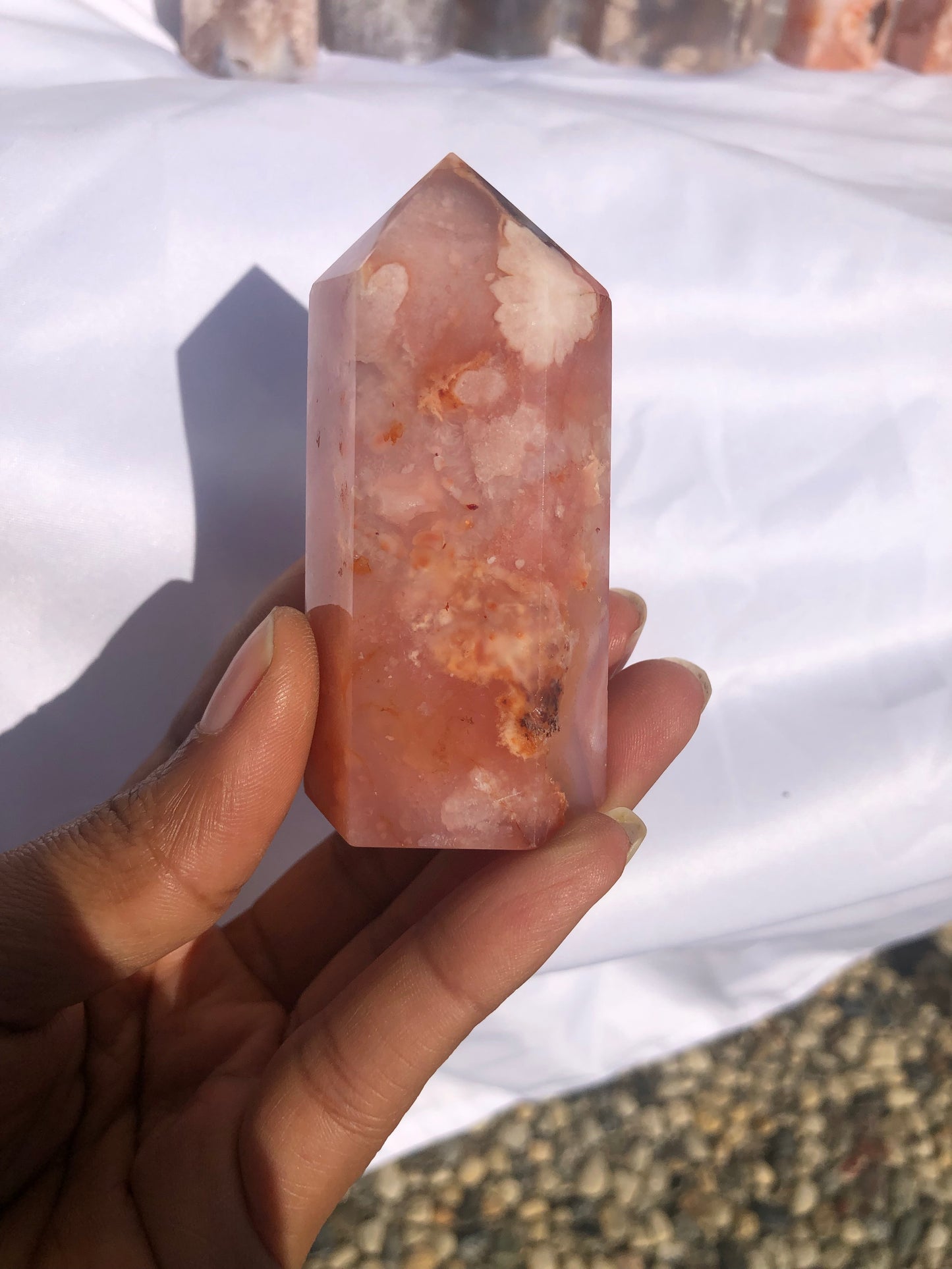 Flower Agate x Carnelian Tower