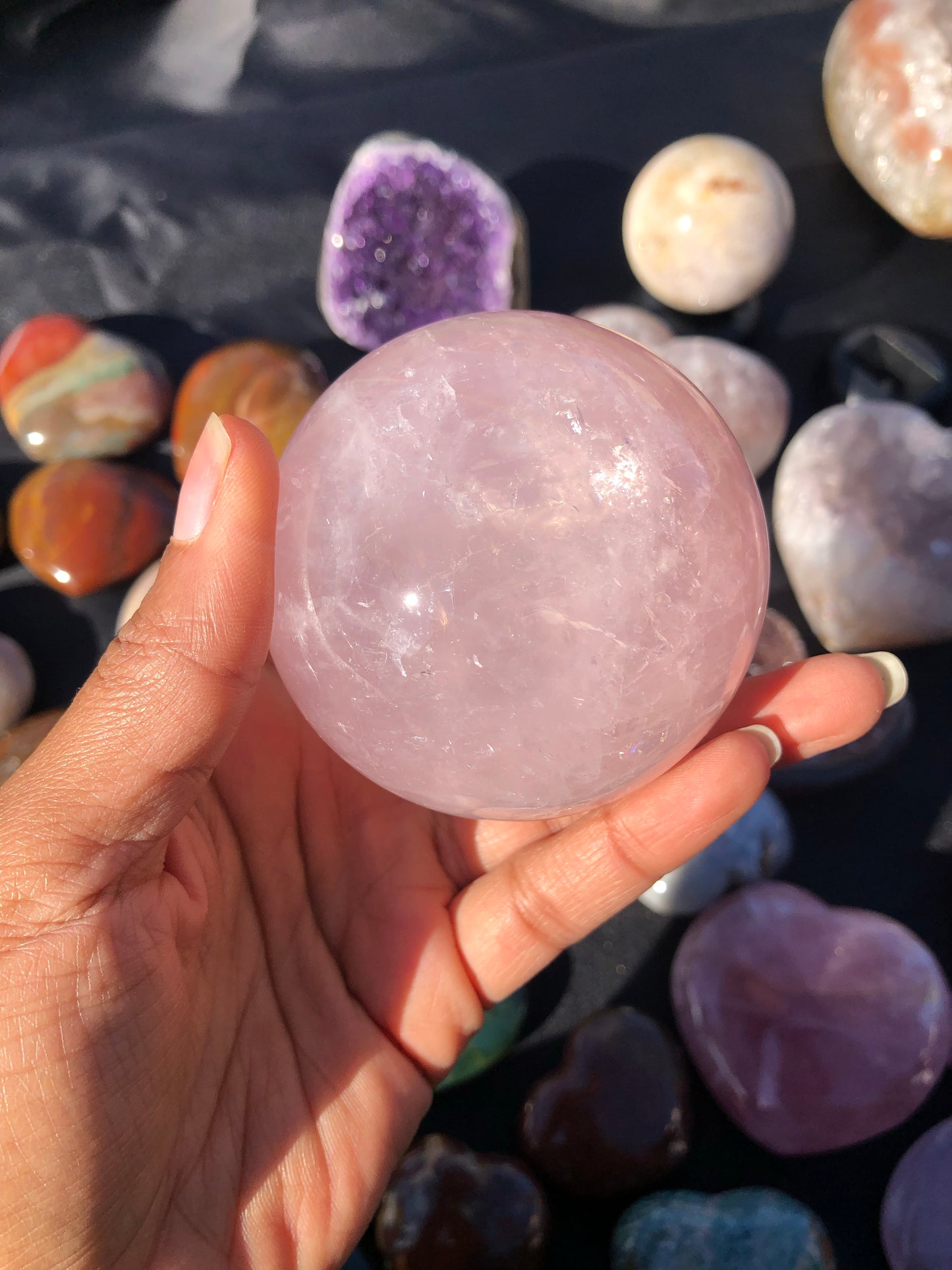 Star Rose Quartz Sphere