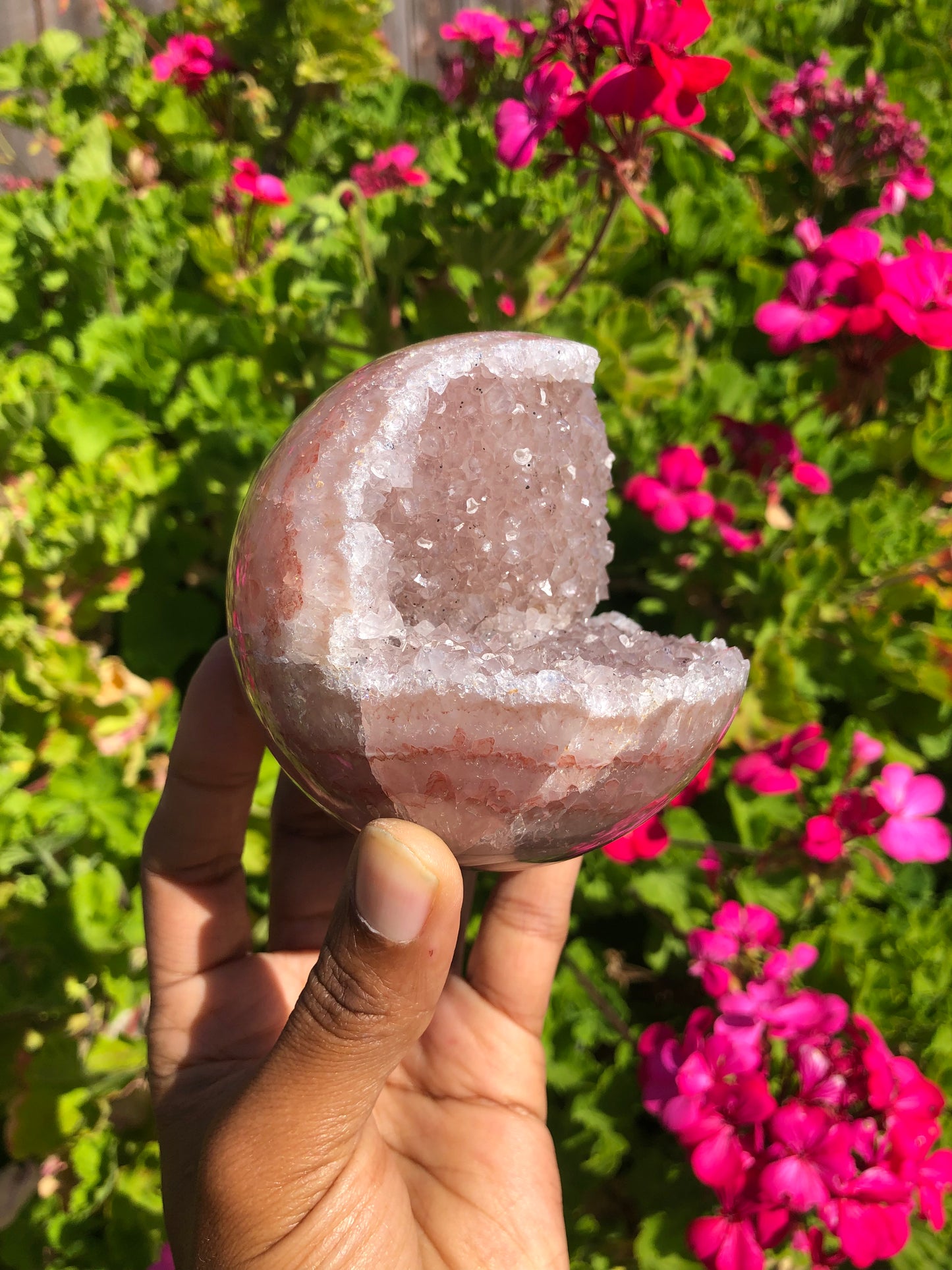 Pink Agate Druzy Sphere