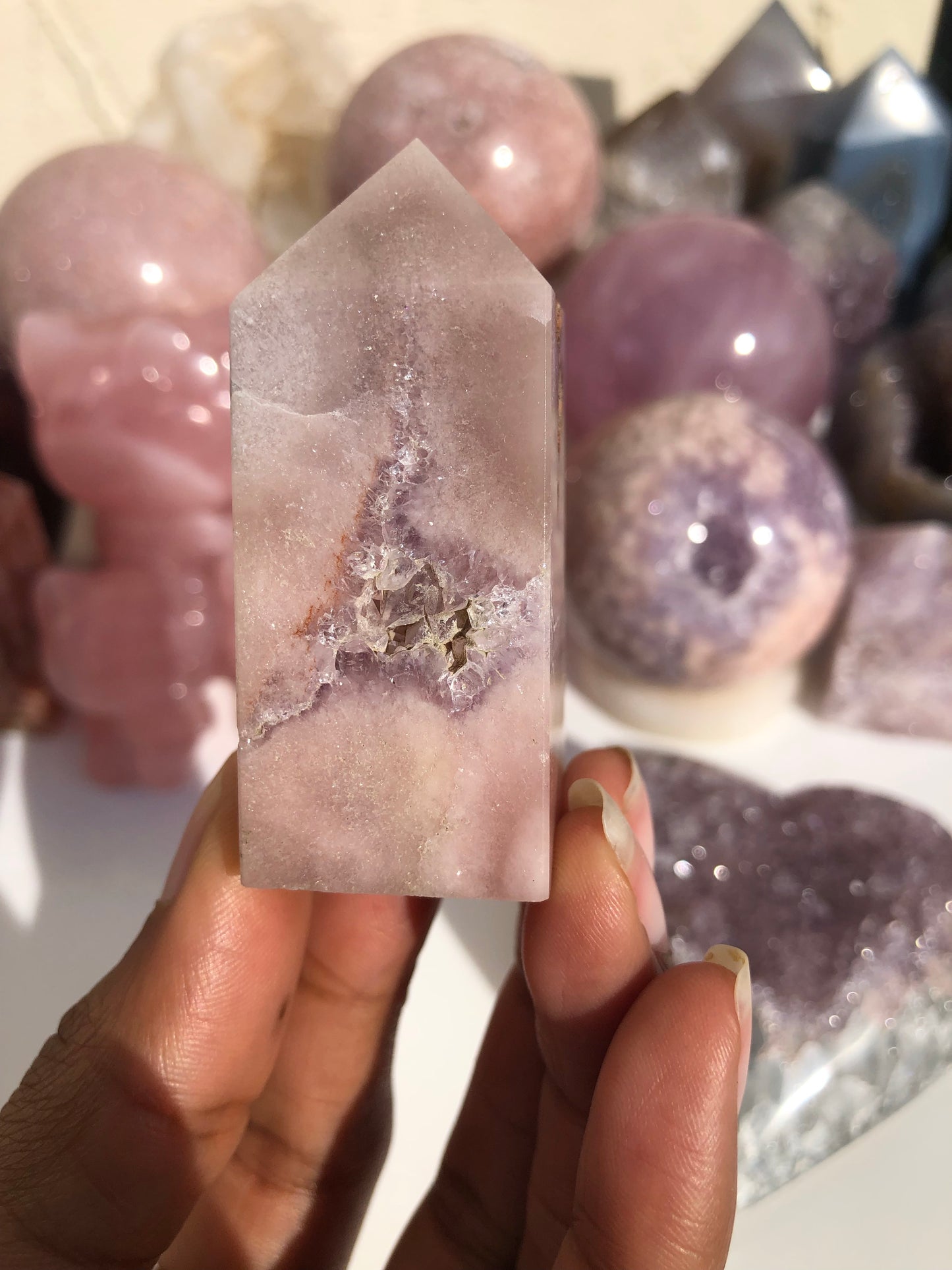 Pink Amethyst Druzy Tower
