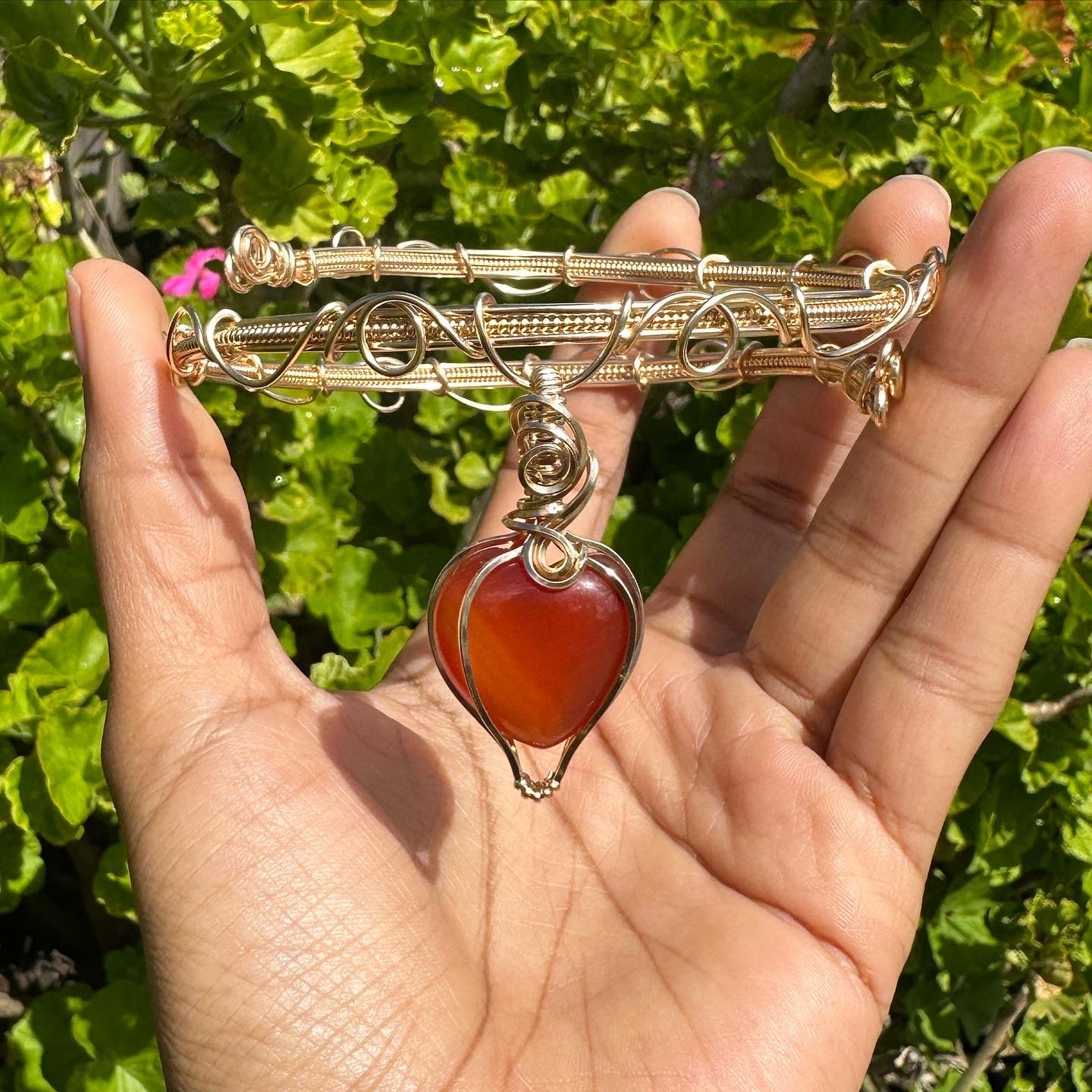 Carnelian Heart Choker