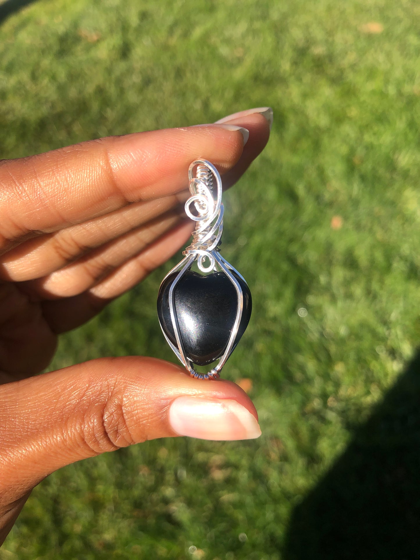 Black Obsidian Heart Necklace