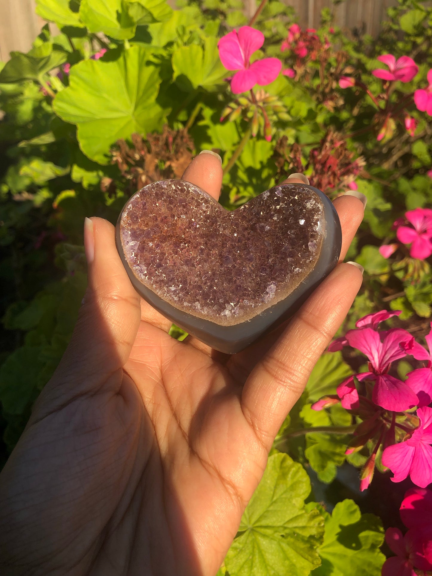 Burgundy Druzy Heart