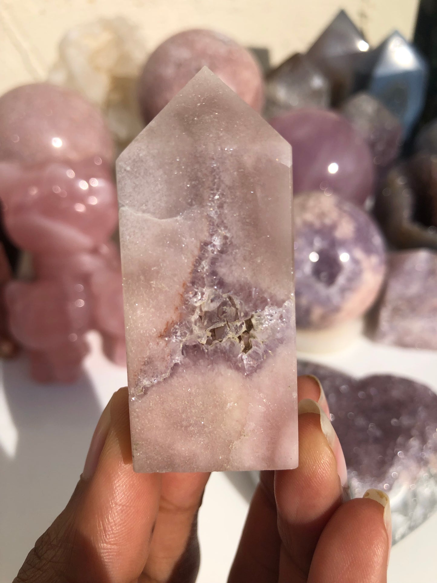 Pink Amethyst Druzy Tower
