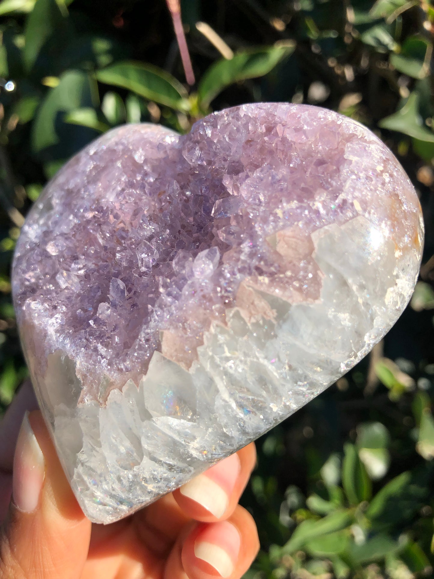 Lilac Druzy Heart