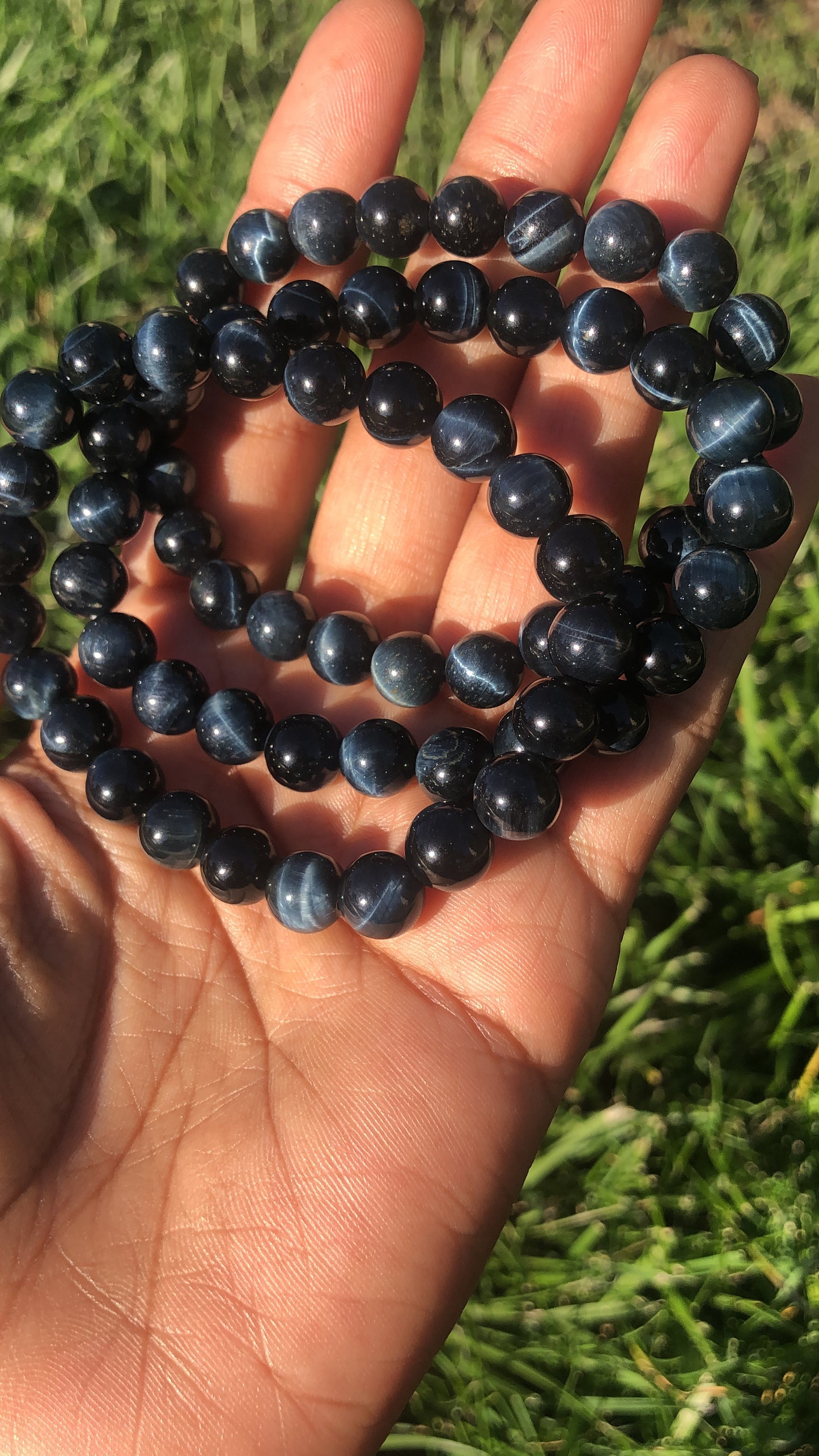 Blue Tigers eye (Hawk eye) Bracelet