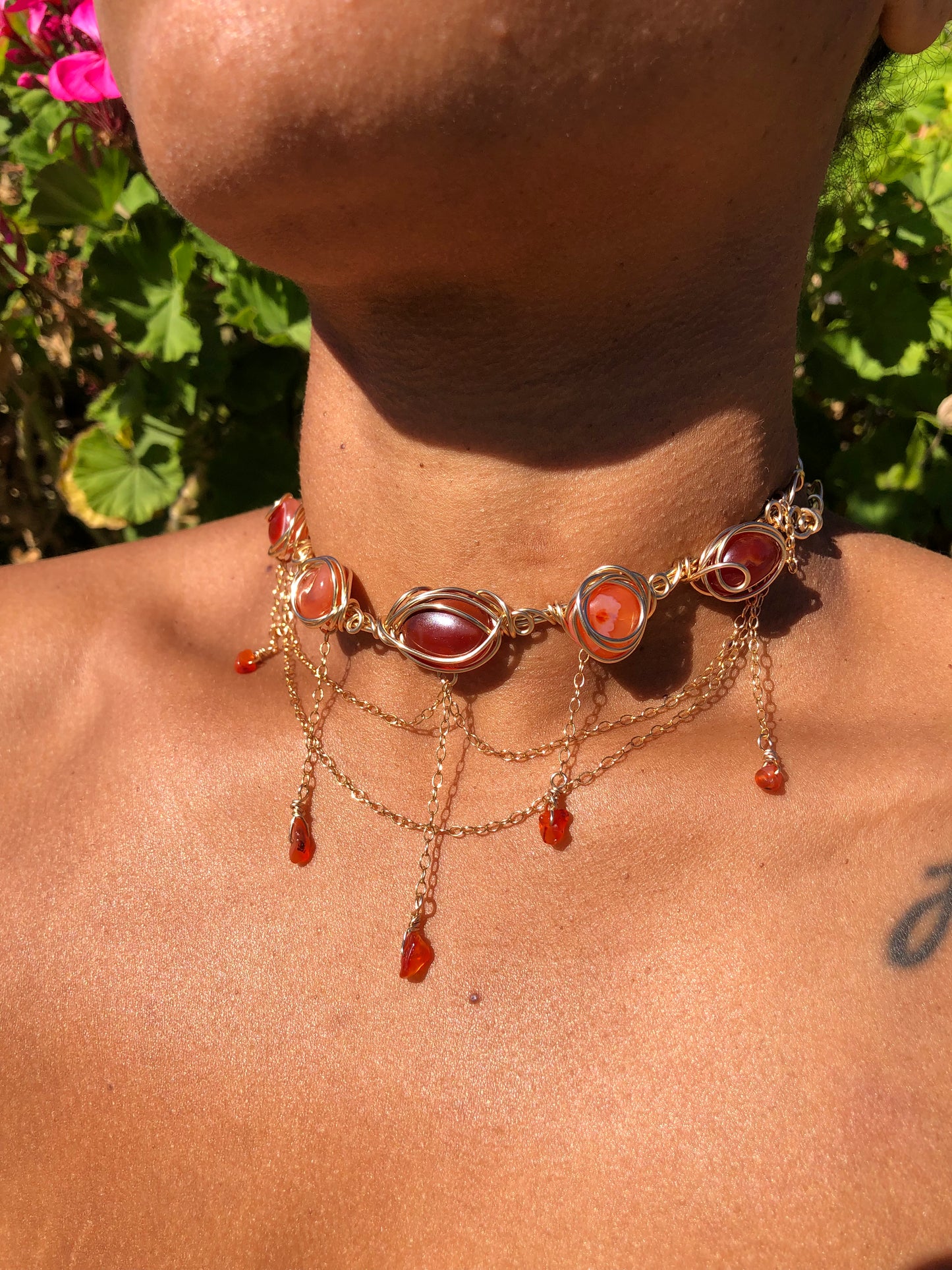Carnelian Goddess Choker
