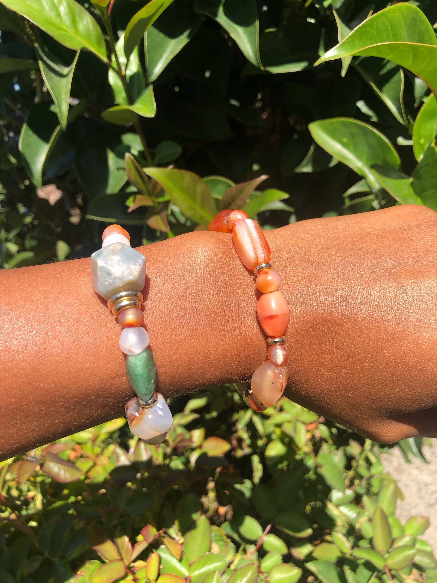 Carnelian , Jasper Mixed Bead Bracelets