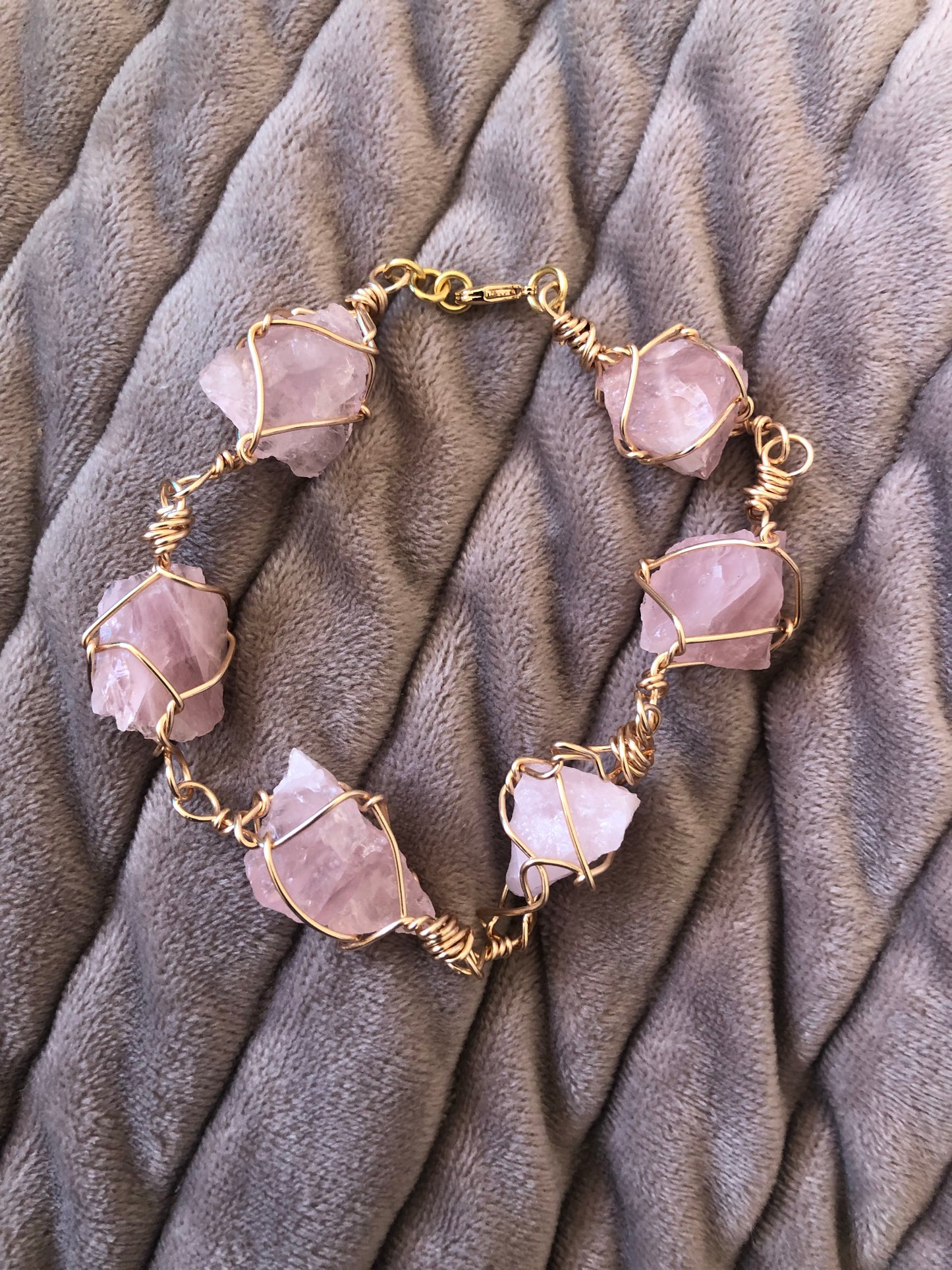 Raw Rose Quartz Bracelet