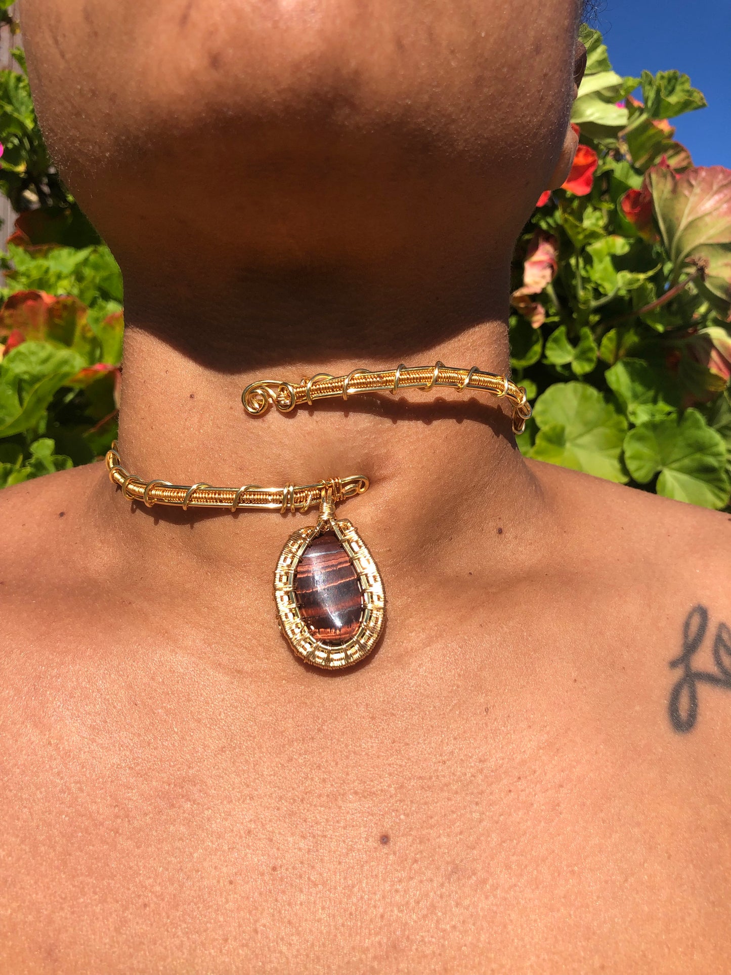 Red Tigers Eye Choker