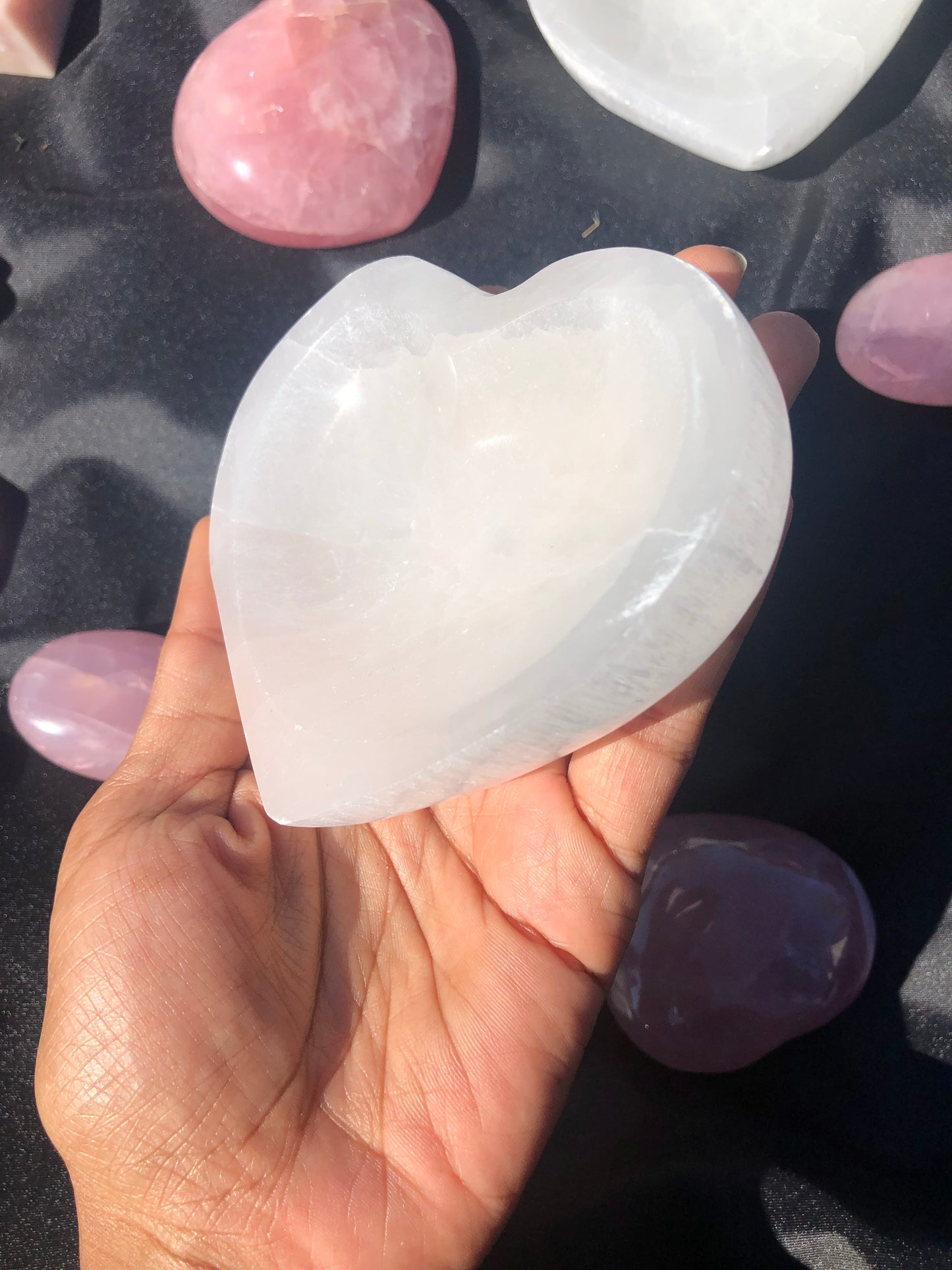 Selenite Heart Bowls