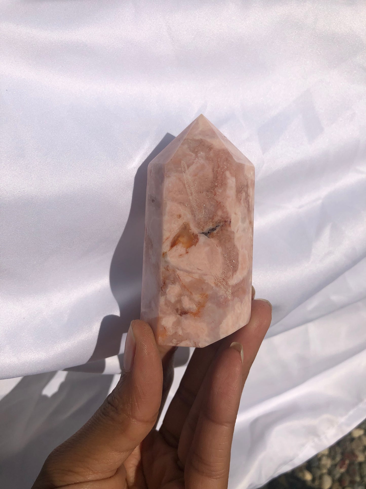 Flower Agate Pink Amethyst Carnelian Tower