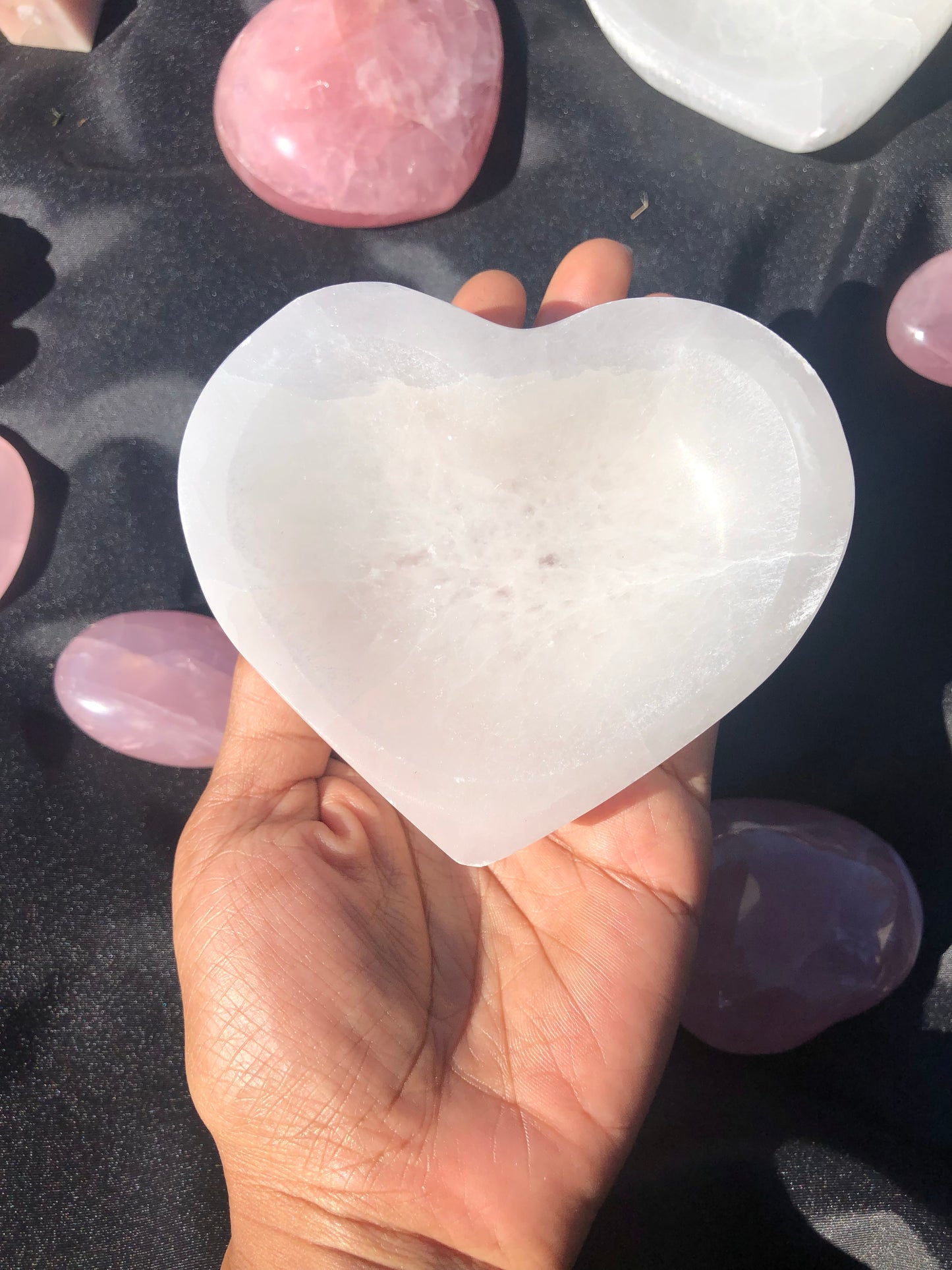Selenite Heart Bowls