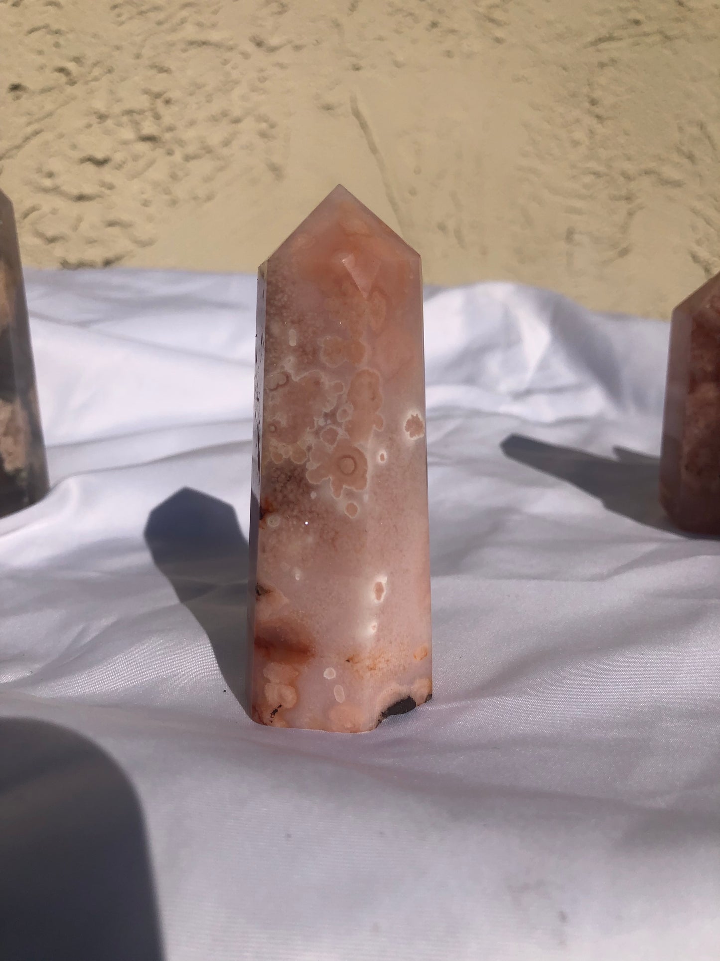 Flower Agate Pink Amethyst Carnelian Tower
