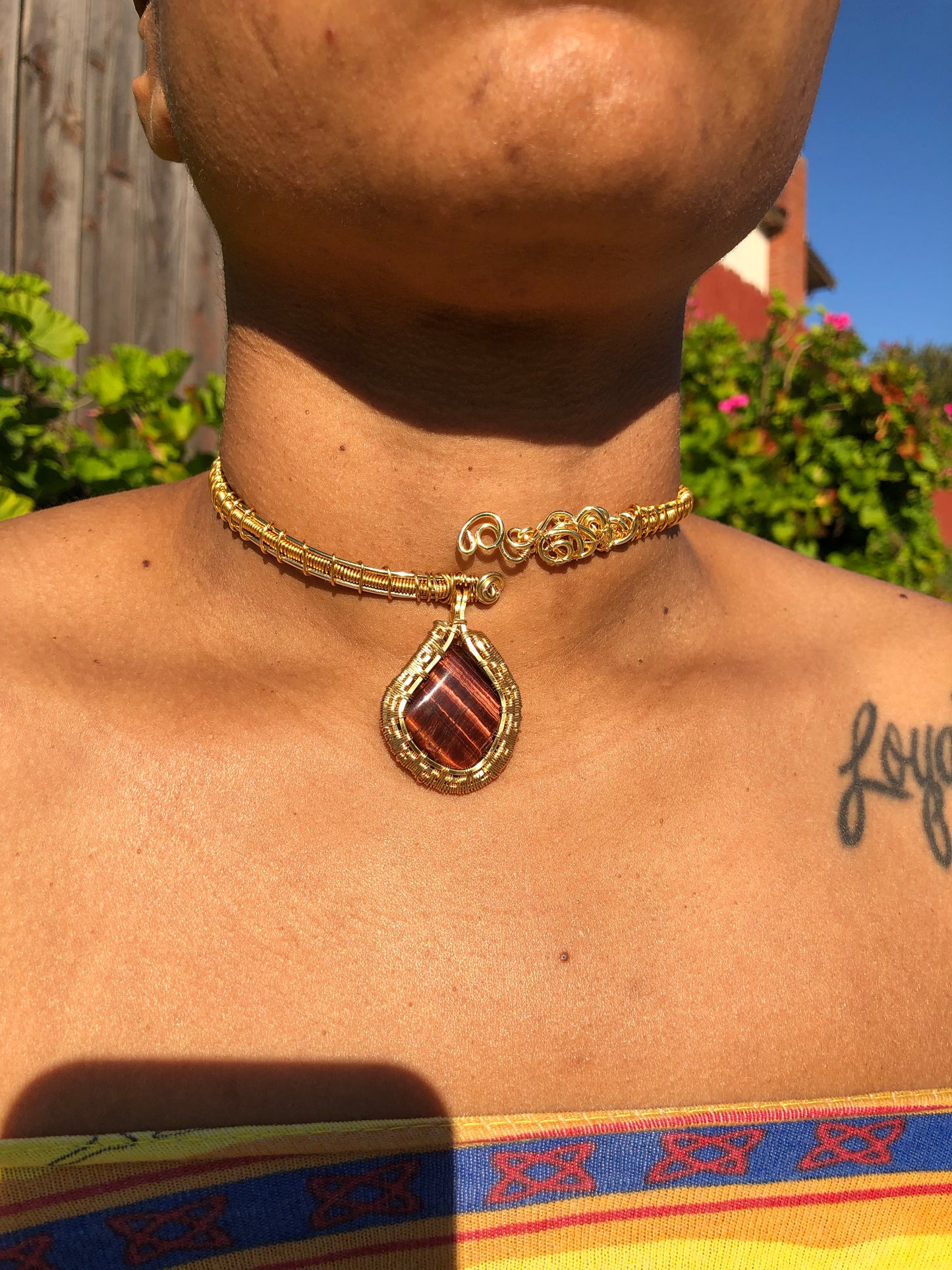 Red Tigers Eye Choker