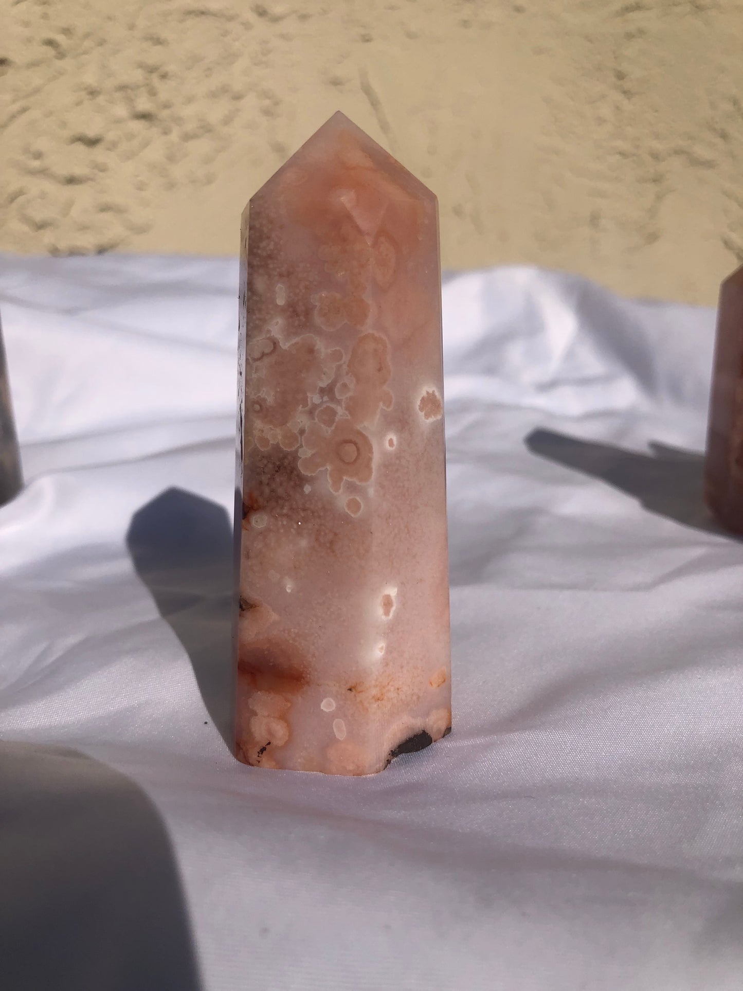 Flower Agate Pink Amethyst Carnelian Tower