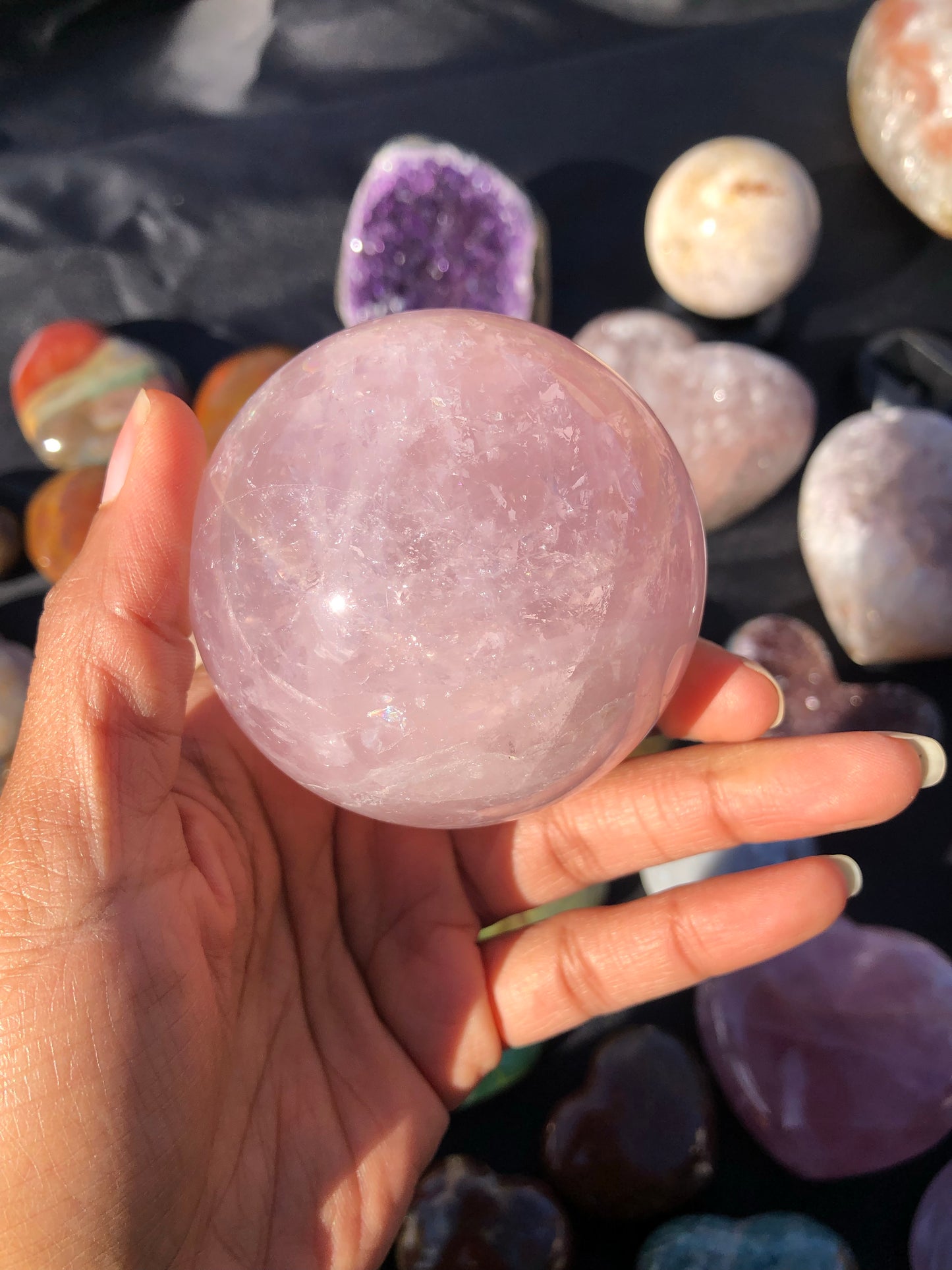 Star Rose Quartz Sphere