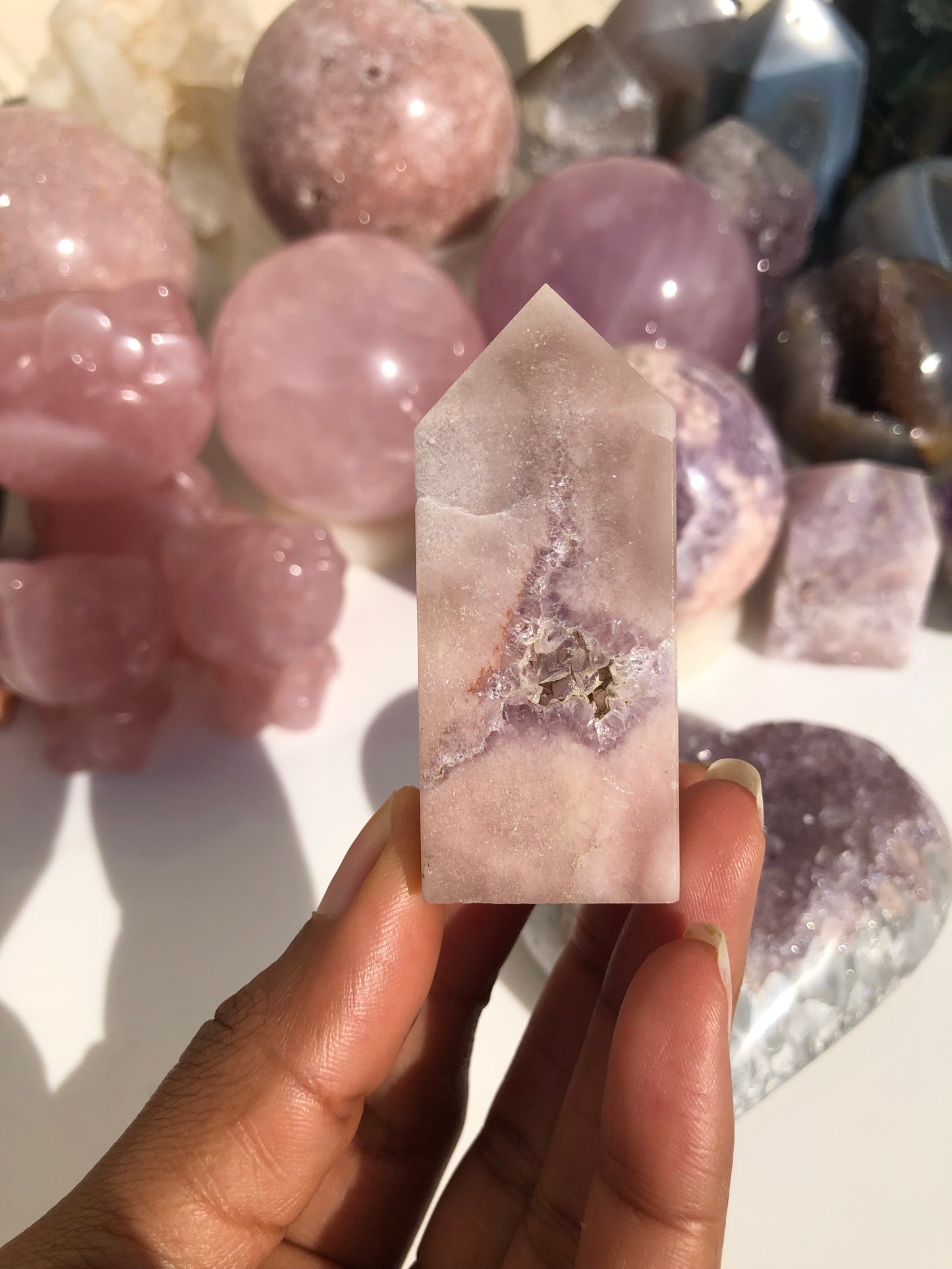 Pink Amethyst Druzy Tower
