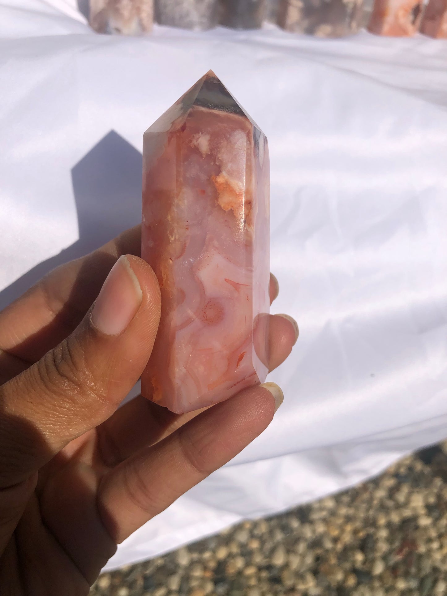 Flower Agate x Carnelian Tower