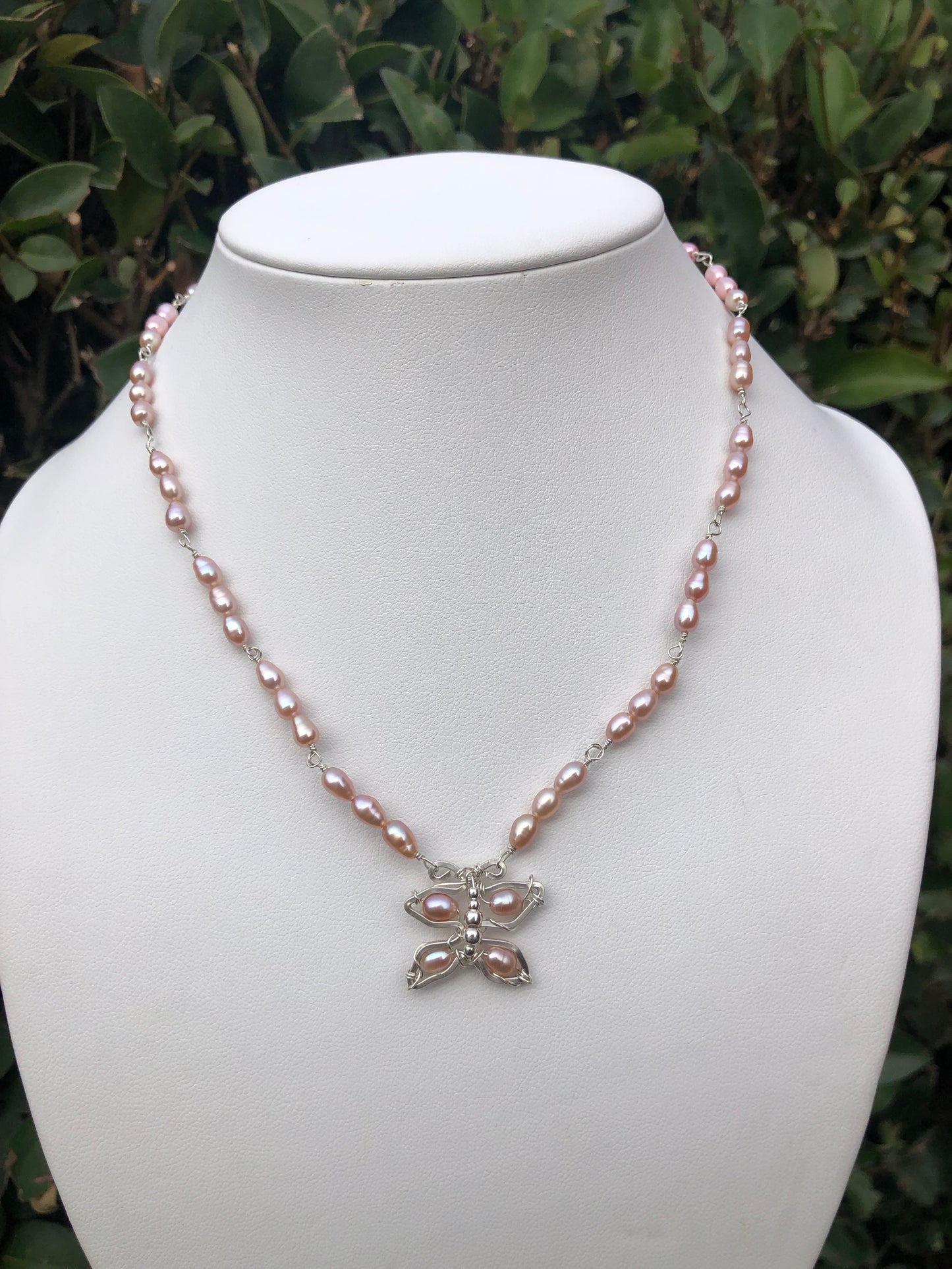 Beaded Pink Butterfly