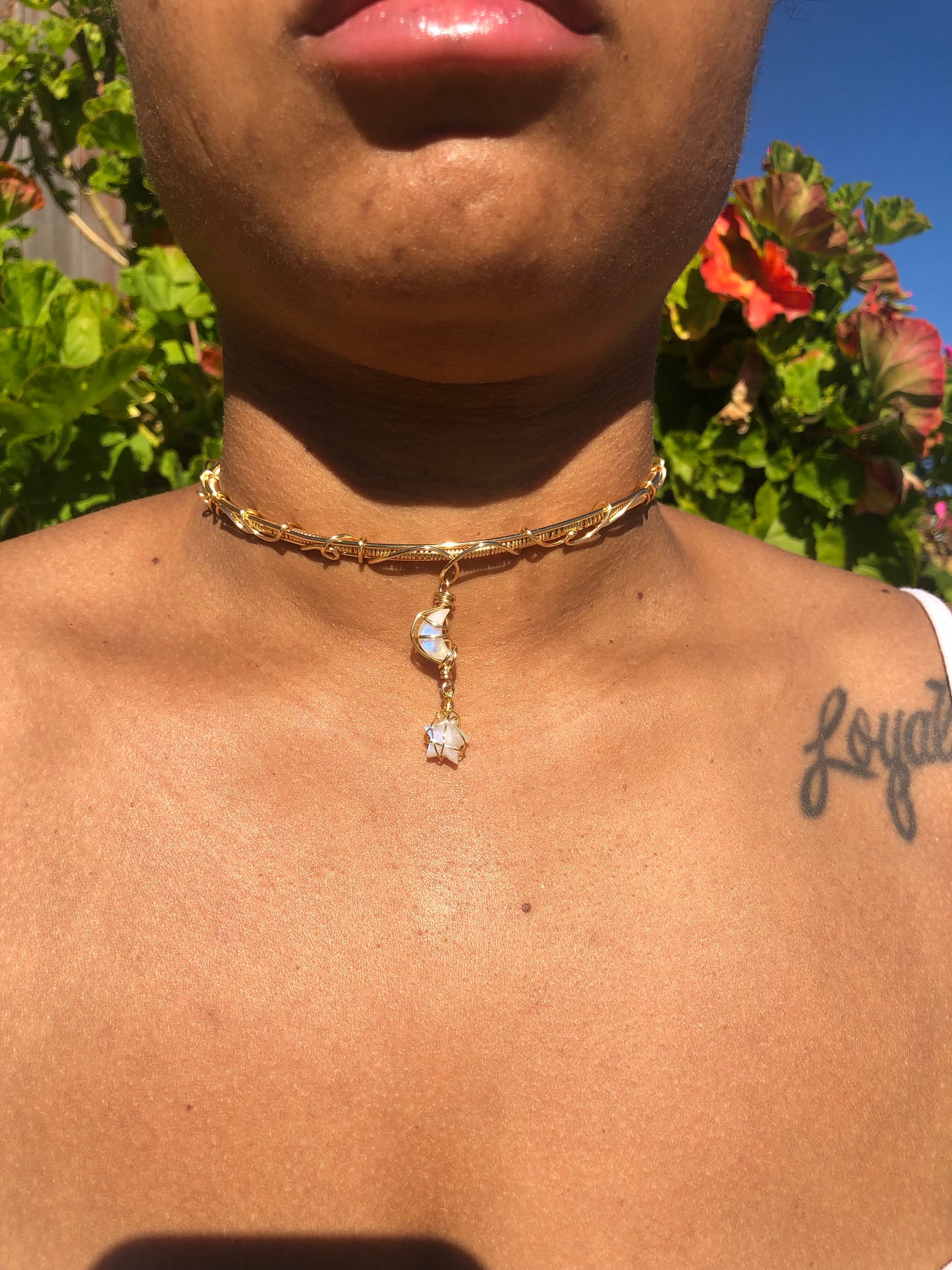 Moon & Star Moonstone Choker