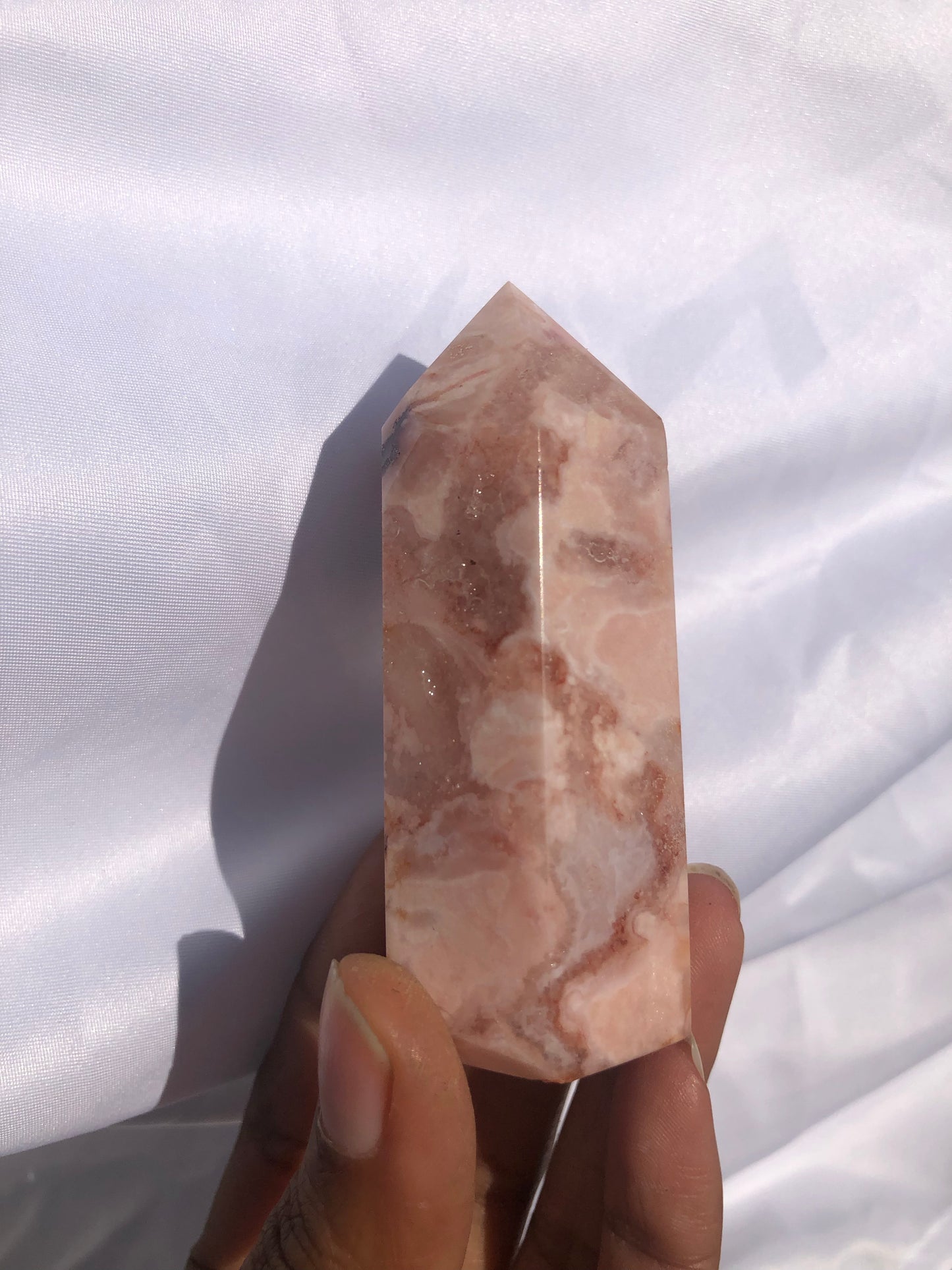 Flower Agate Pink Amethyst Carnelian Tower
