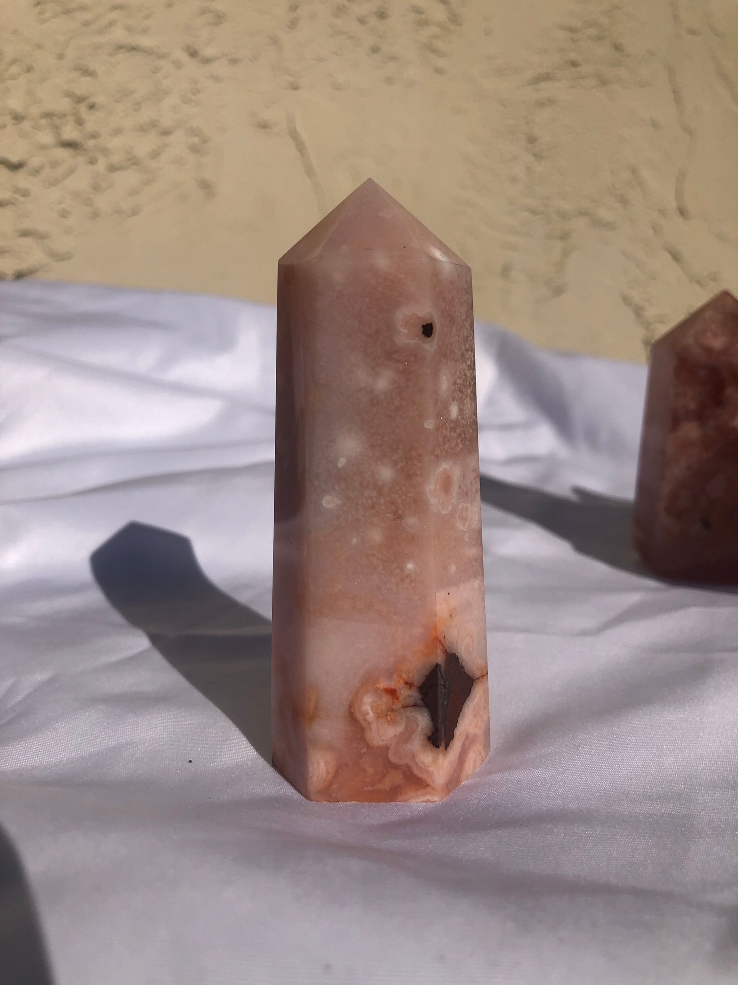 Flower Agate Pink Amethyst Carnelian Tower