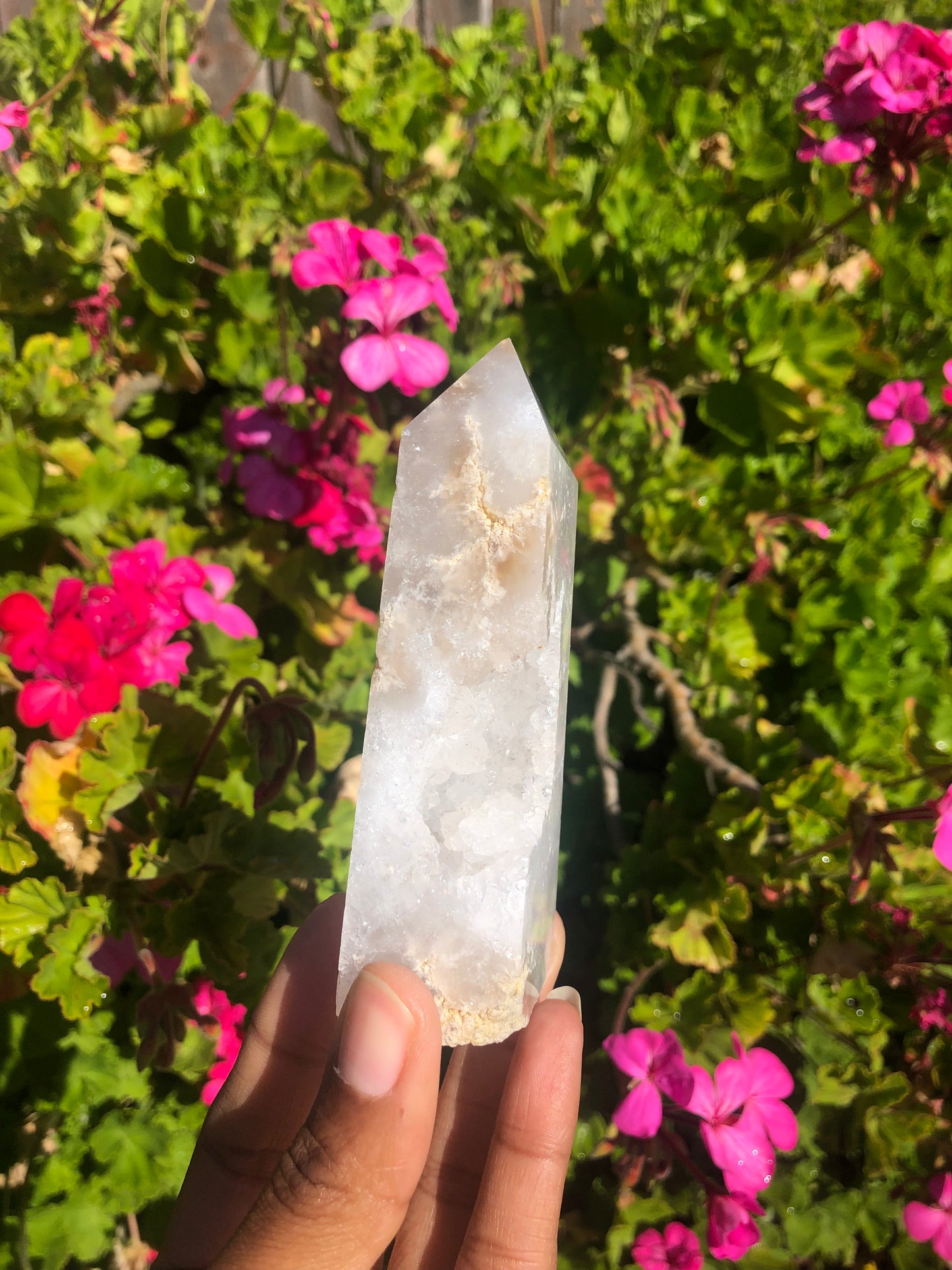 Flower agate Druzy Tower