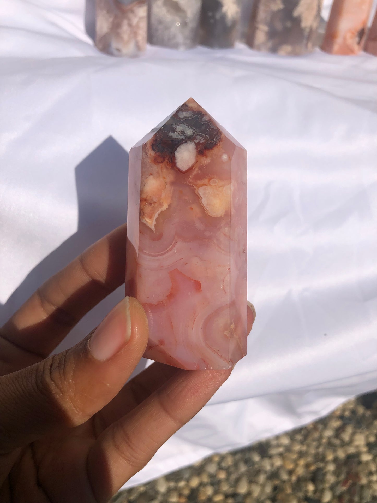 Flower Agate x Carnelian Tower