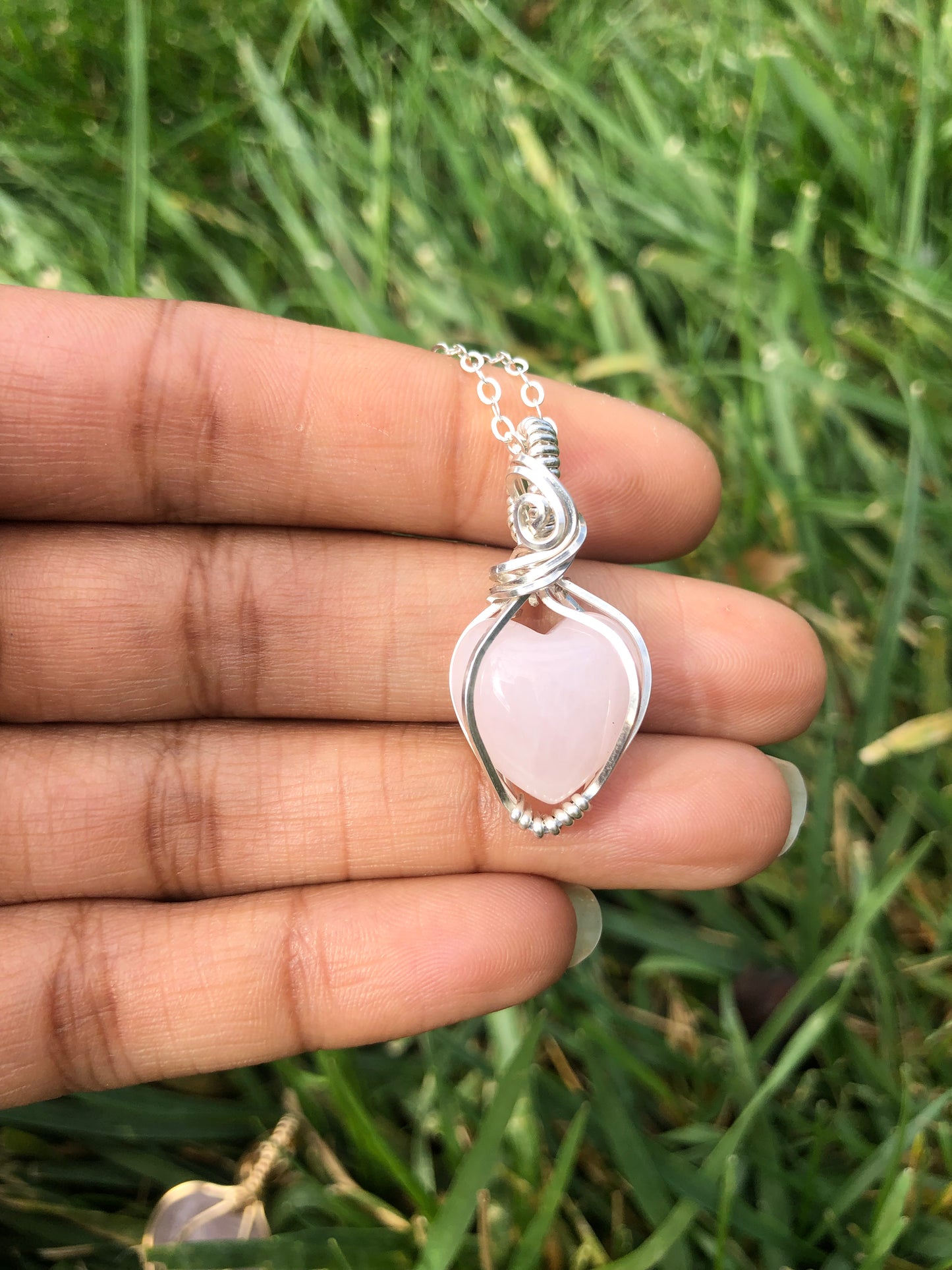 Rose Quartz Heart Necklace
