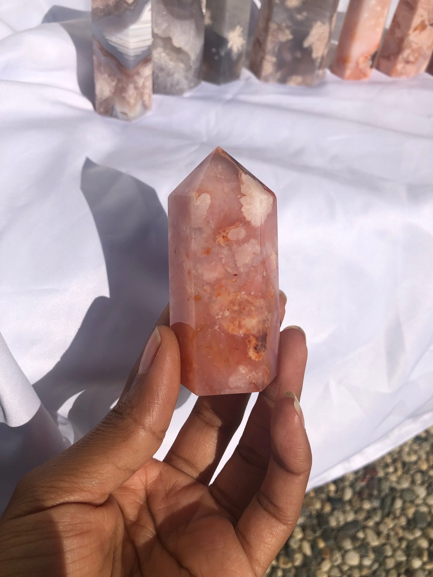 Flower Agate x Carnelian Tower
