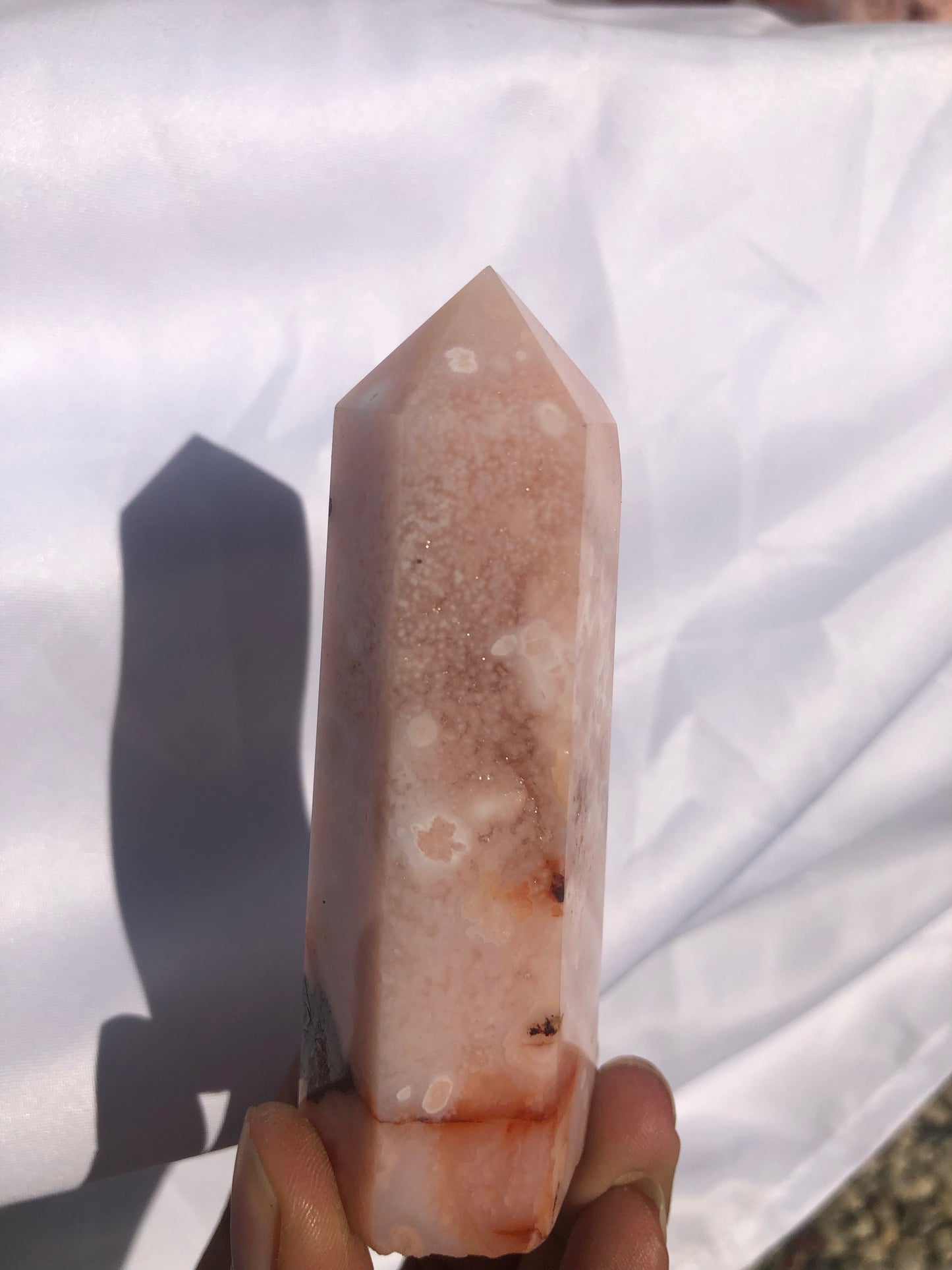 Flower Agate Pink Amethyst Carnelian Tower
