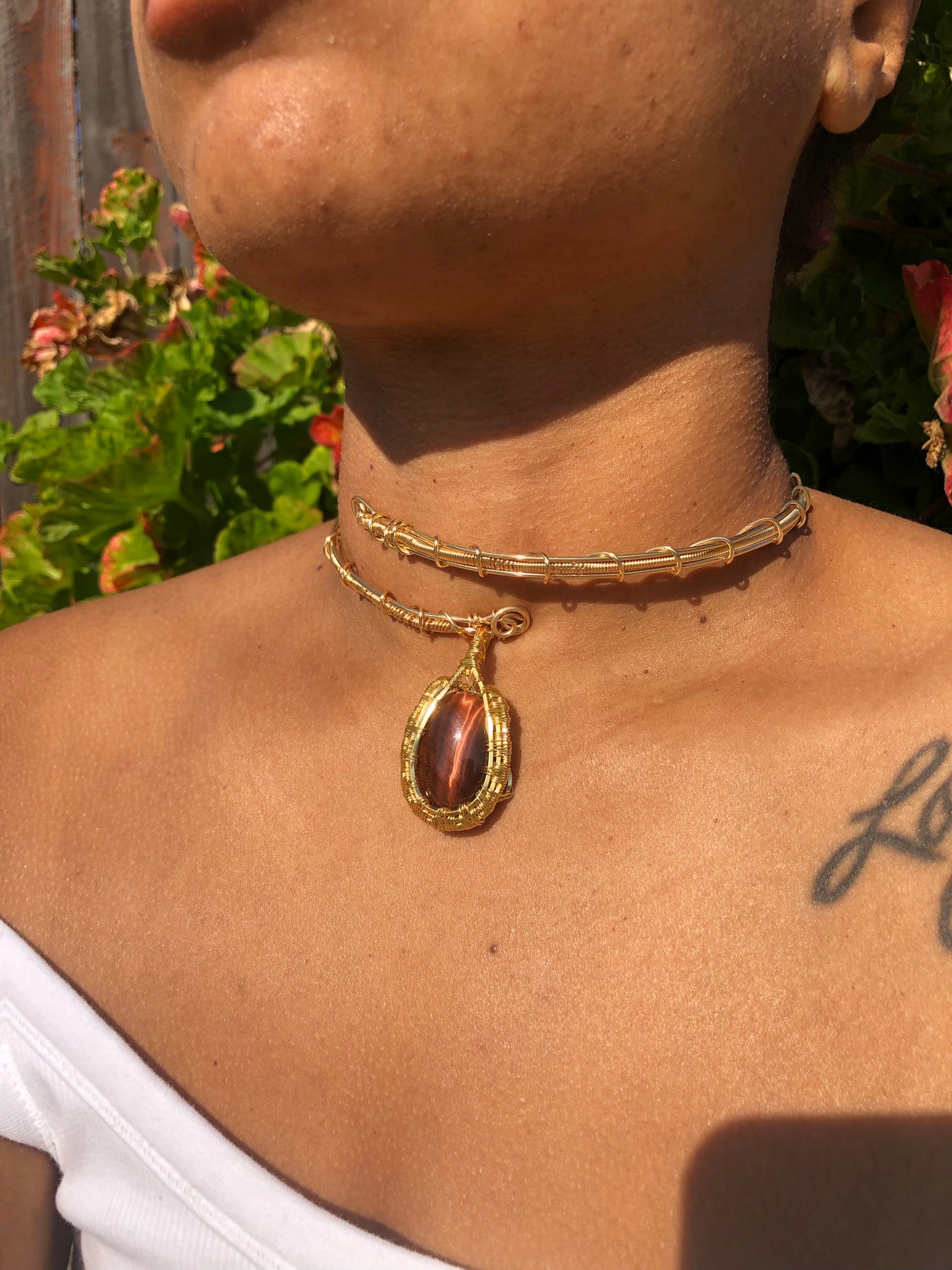 Red Tigers Eye Choker