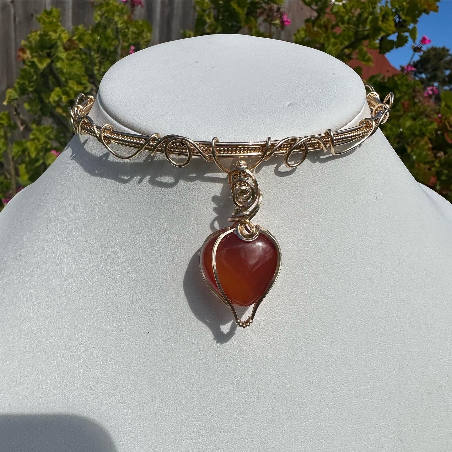 Carnelian Heart Choker