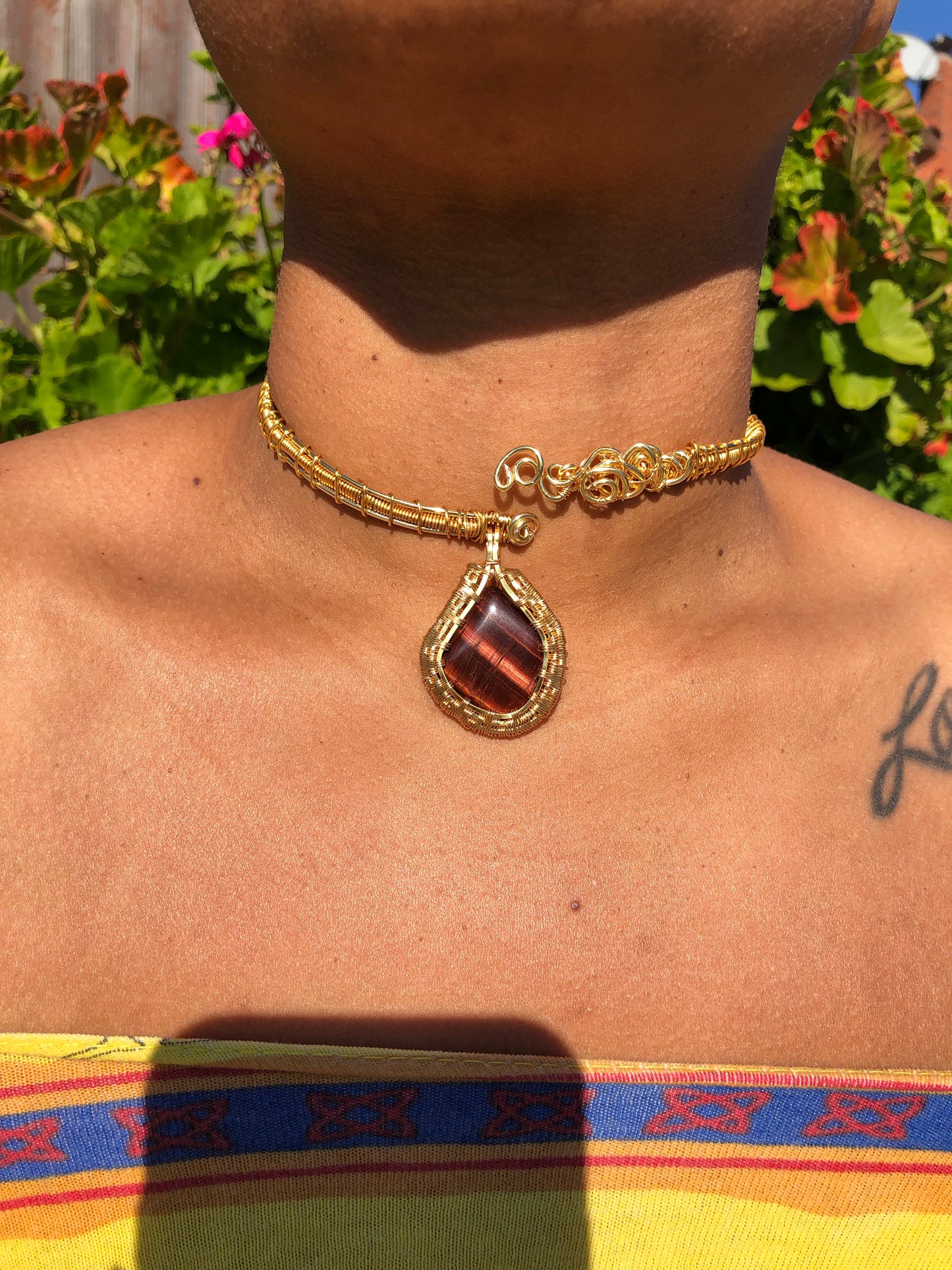 Red Tigers Eye Choker