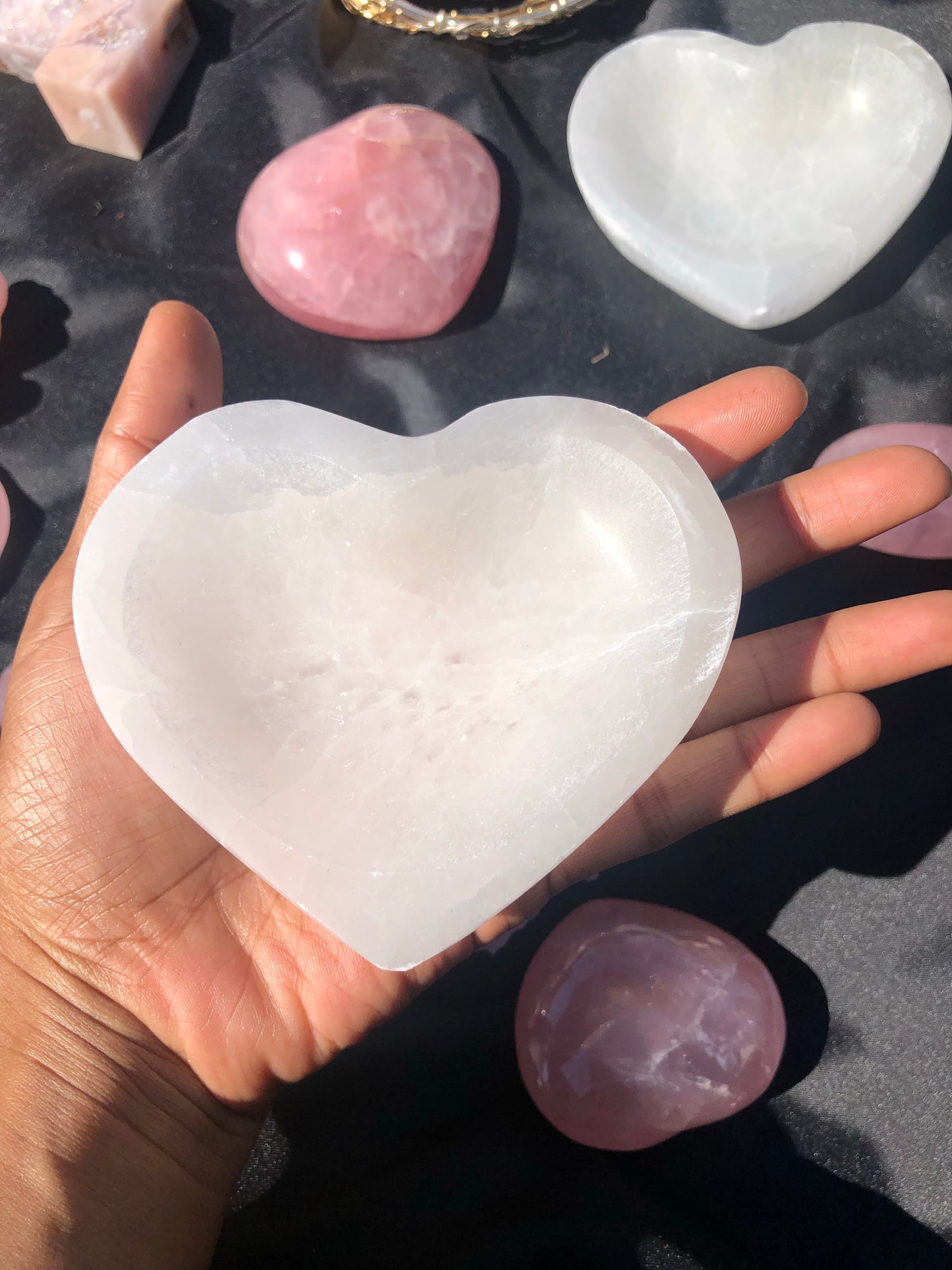 Selenite Heart Bowls