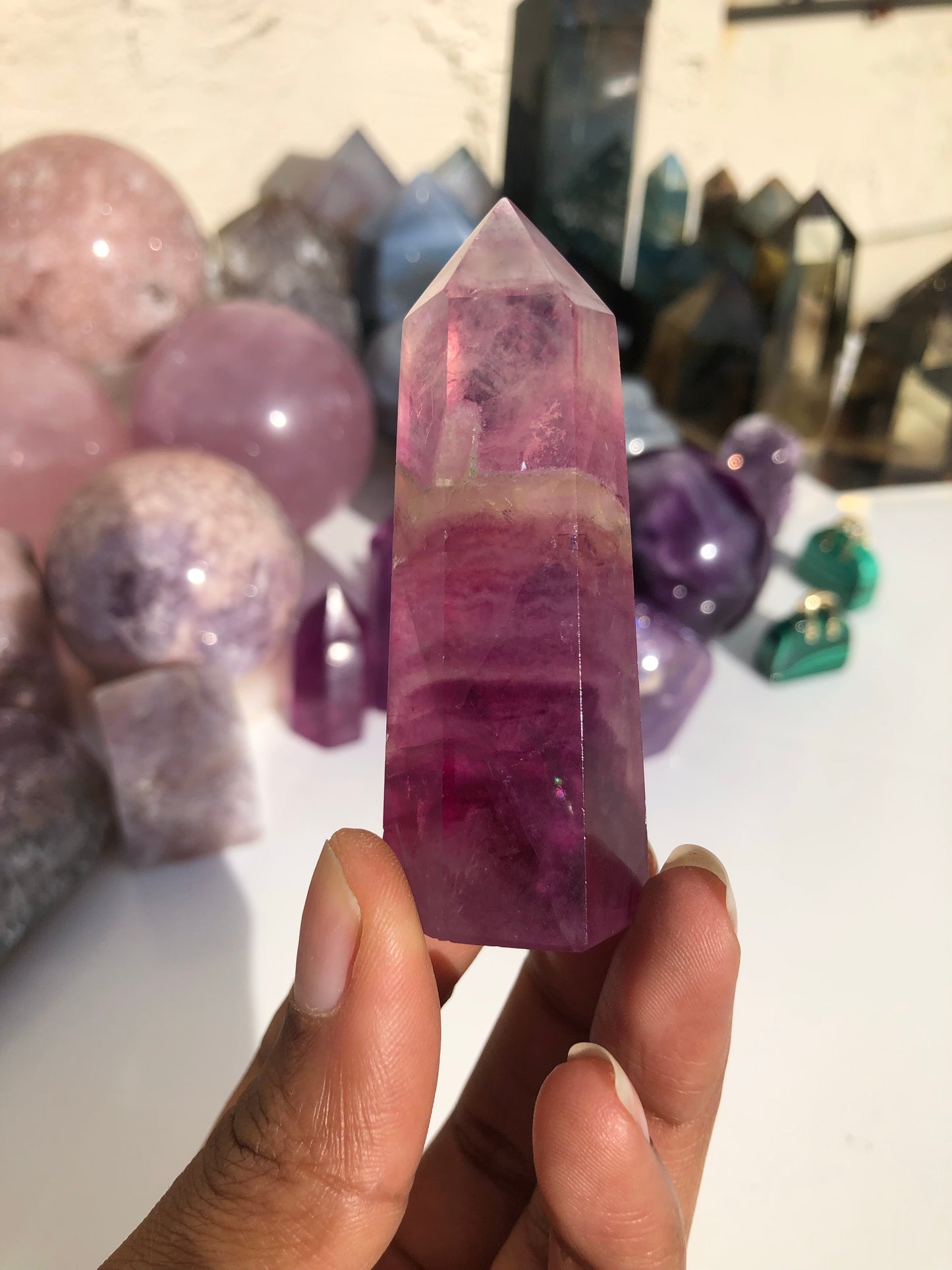 Fuchsia FLOURITE Tower