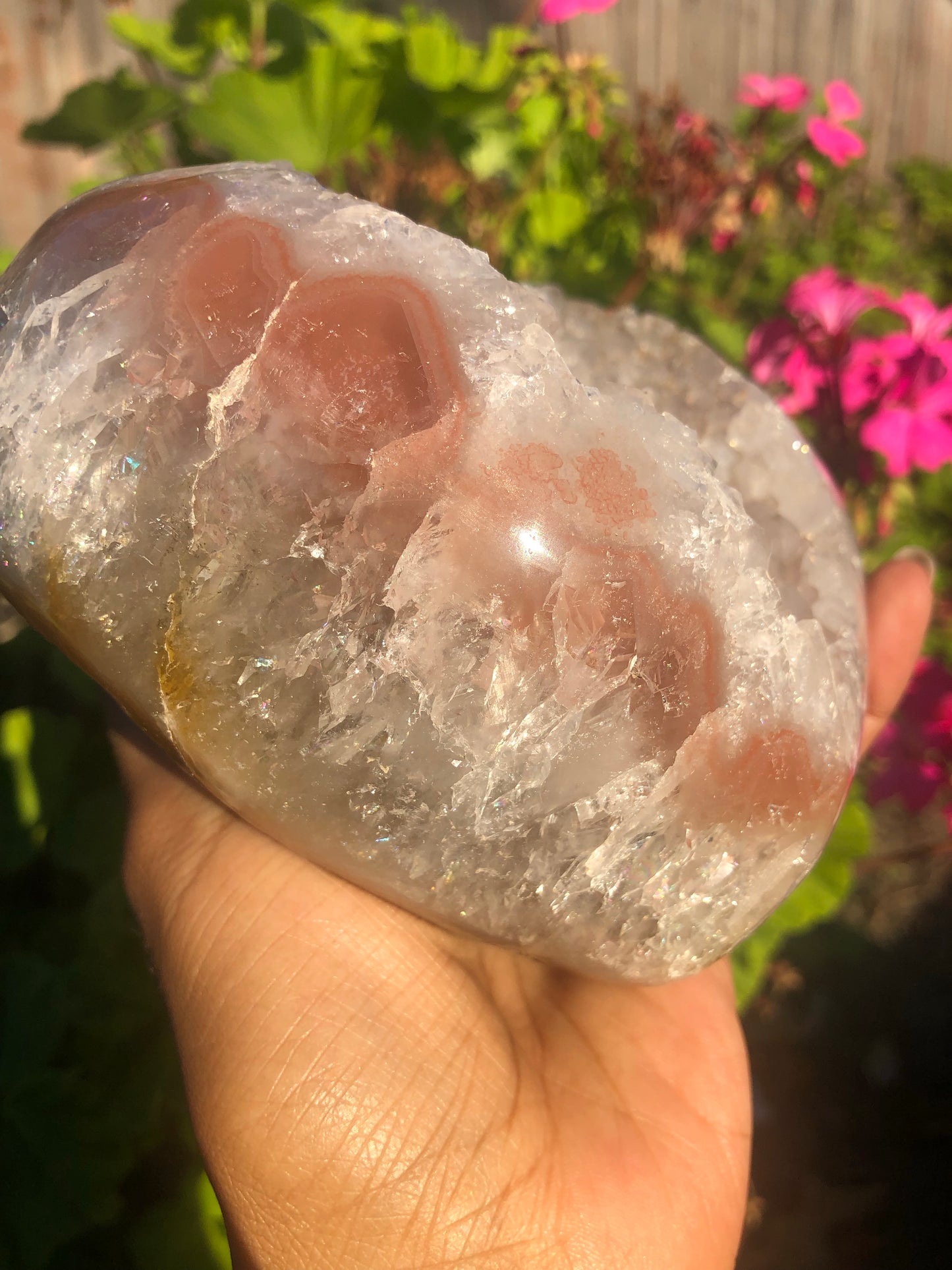 Pink Quartz Druzy Heart