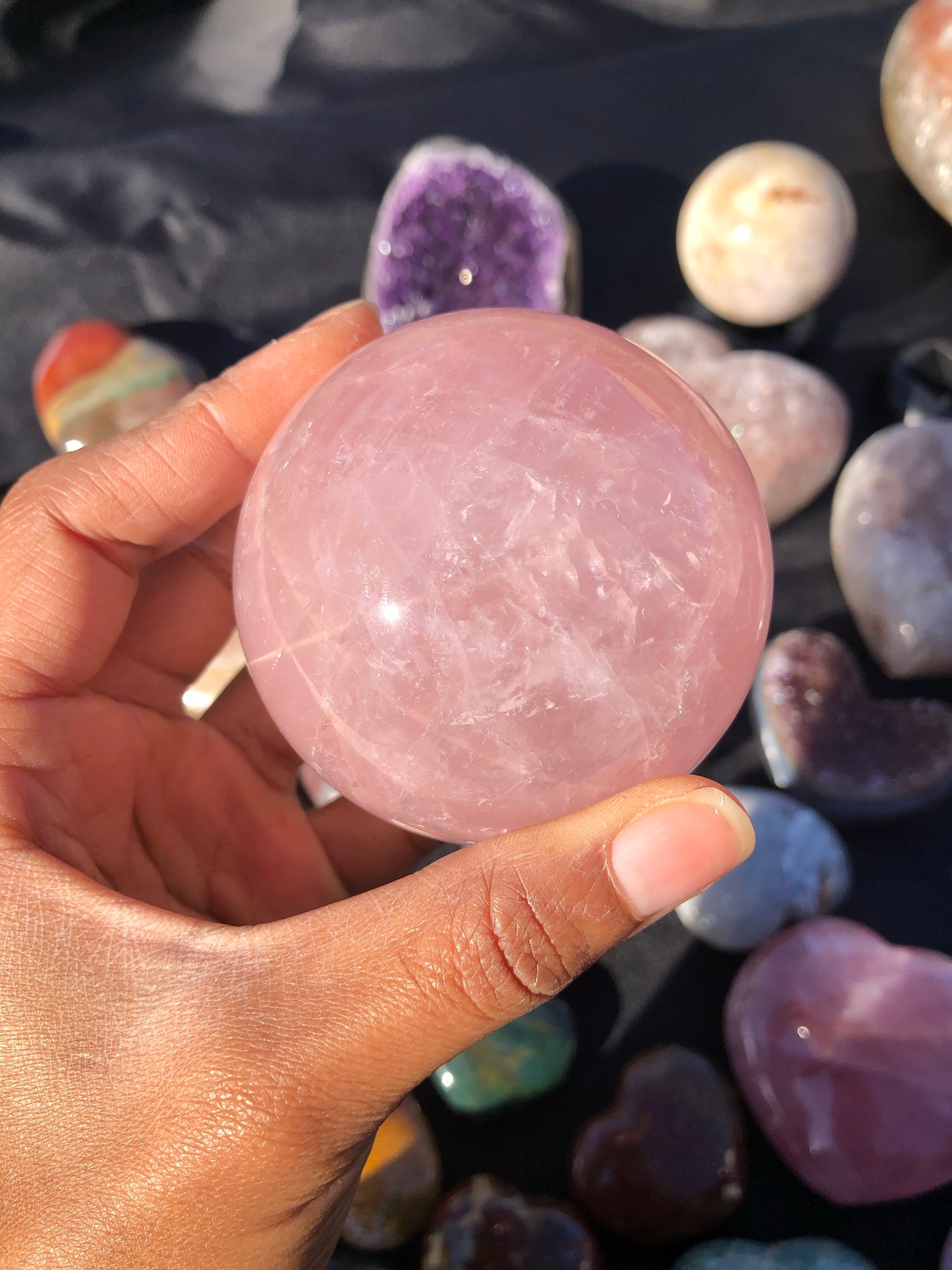 Star Rose Quartz Sphere