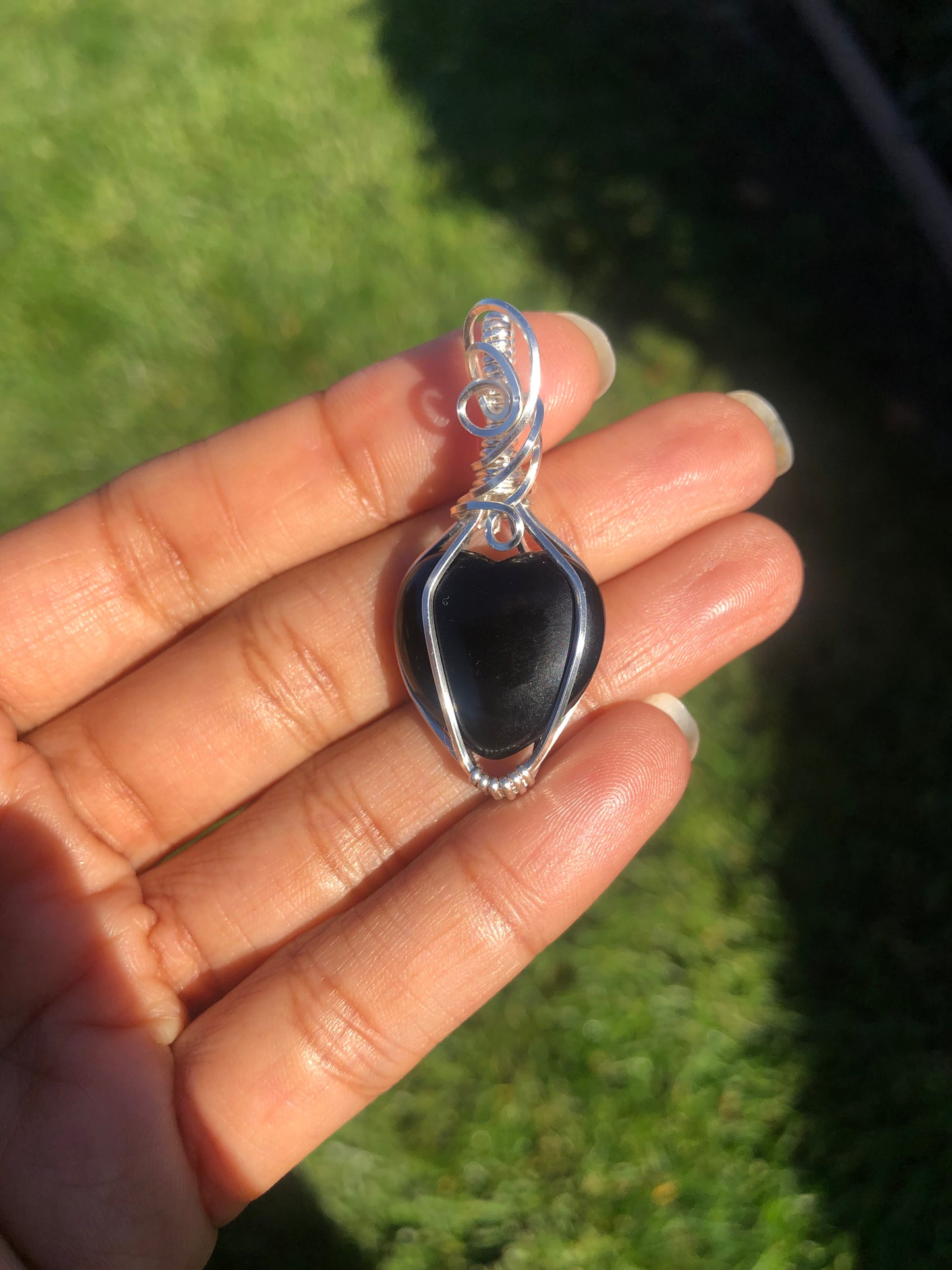 Black Obsidian Heart Necklace