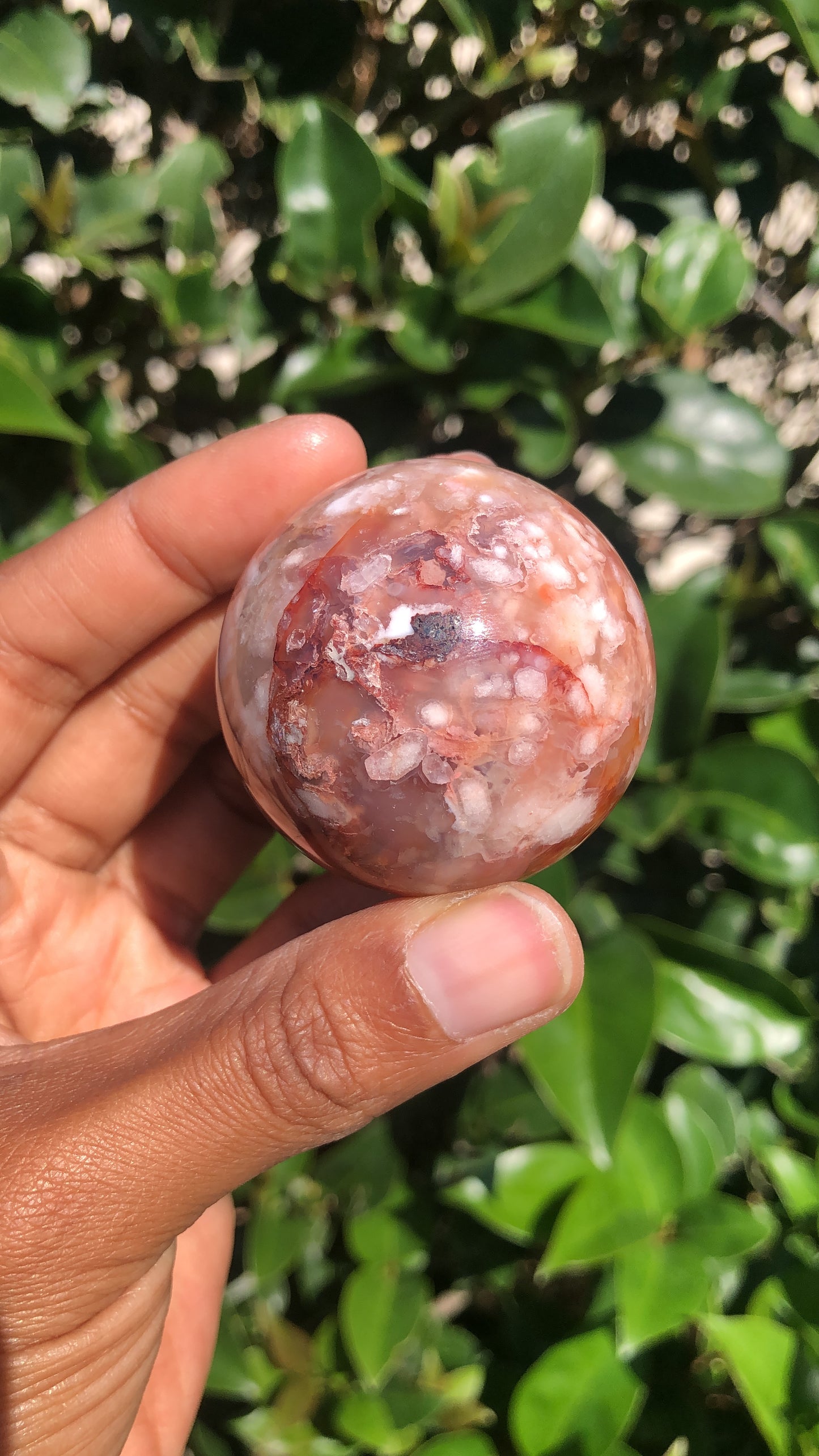 Carnelian x Flower Agate Sphere