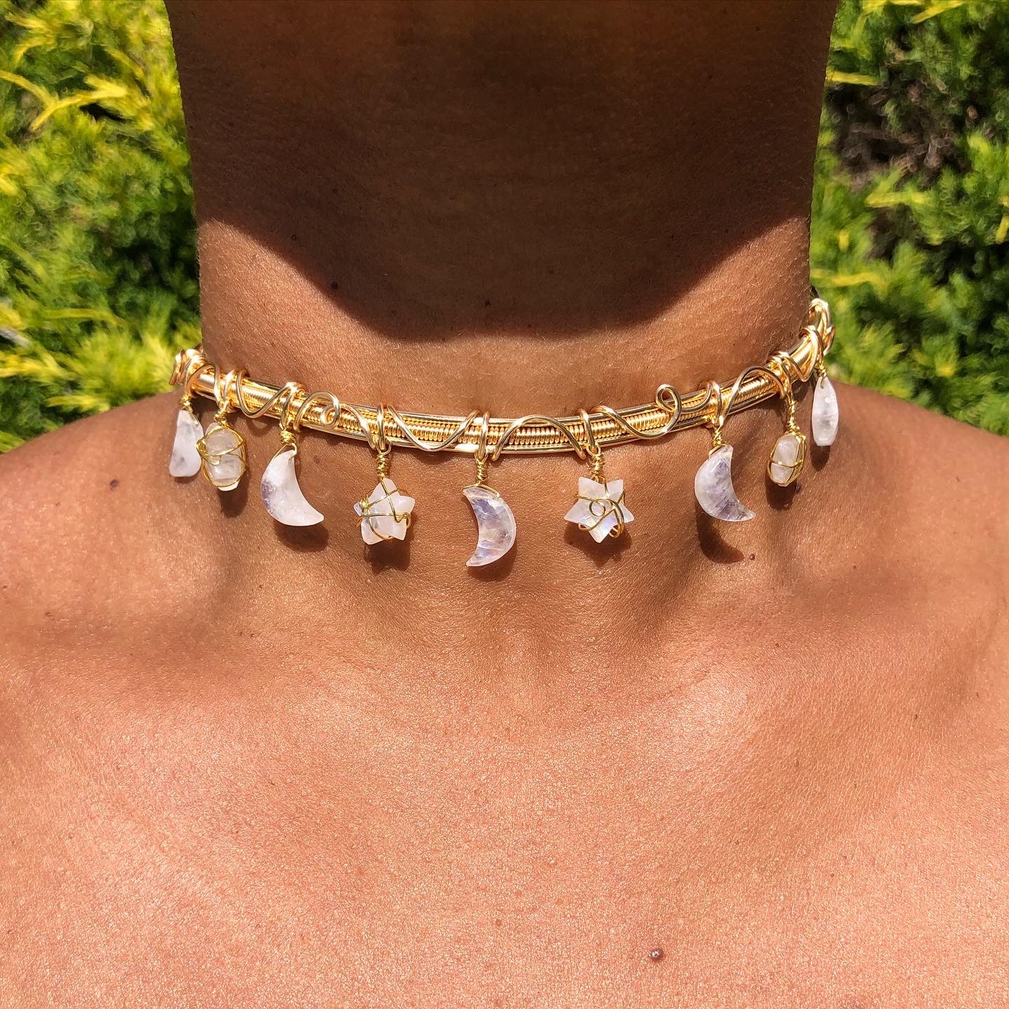 Moon & Star Charm Choker