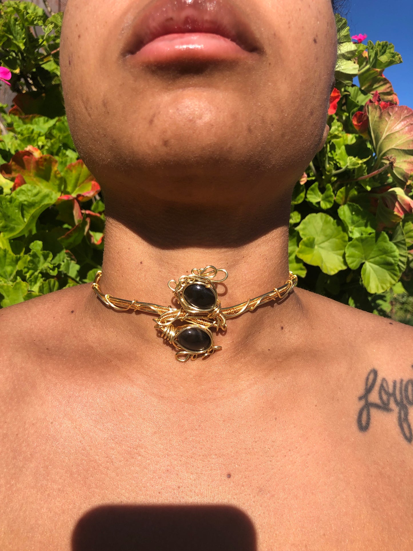 Black Moonstone Choker